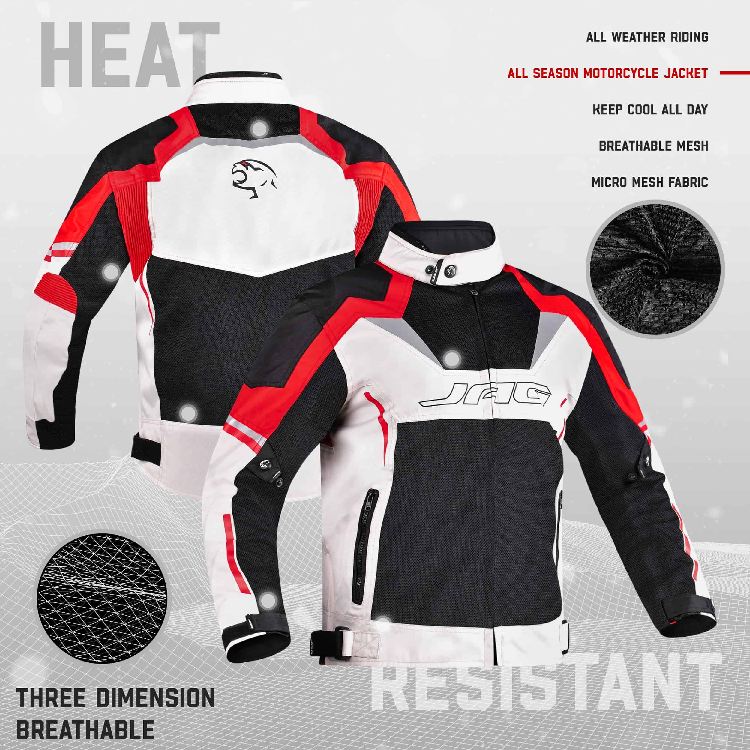 Chaqueta de moto JAG de malla-Chaqueta de motocicleta para - Imagen 5