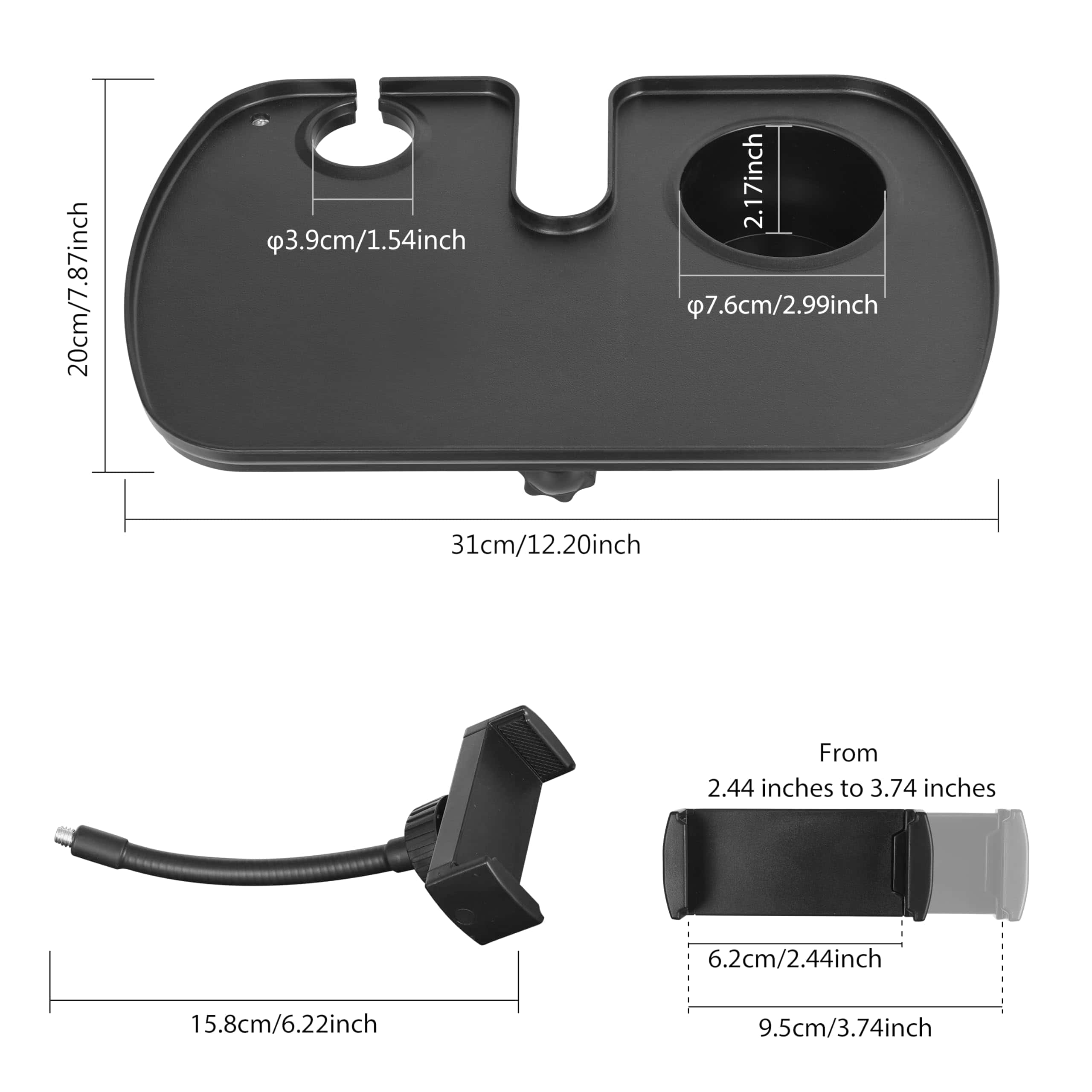 Bandeja de Soporte de Micrófono de Plástico Auhafaly - Imagen 3