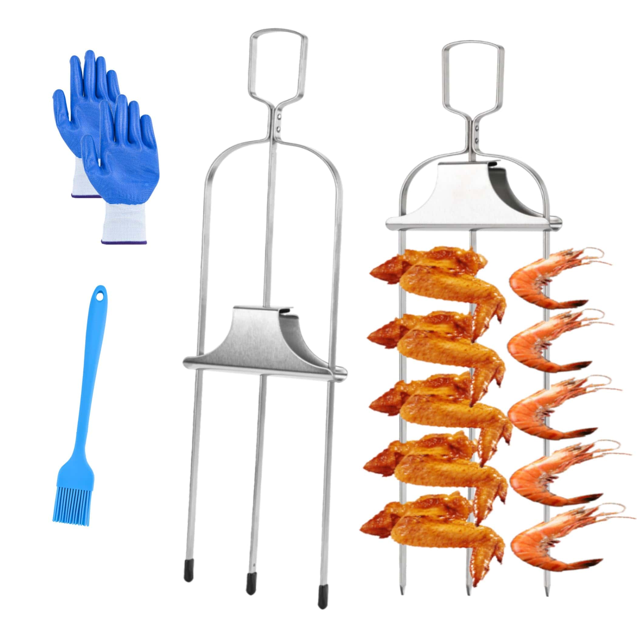 Brochetas de Acero Inoxidable - 14'' 3 -Plata