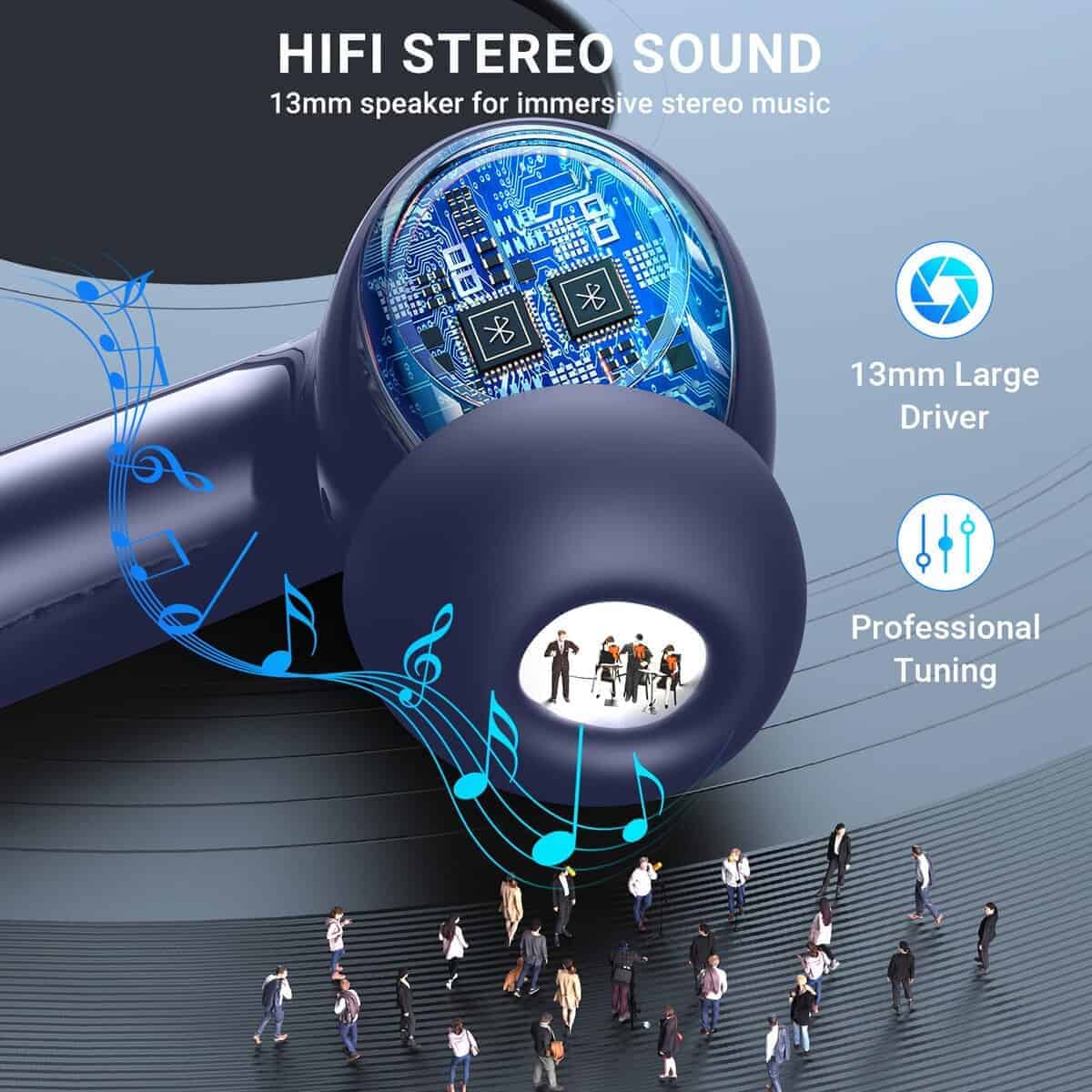 Audífonos inalámbricos, 2024 Auriculares inalámbricos HiFi - Imagen 4