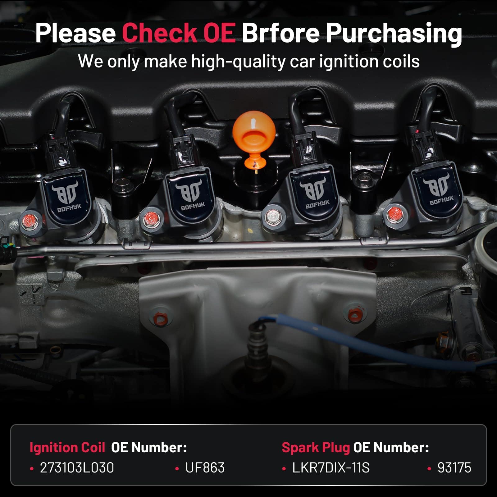 Paquete de 6 bobinas de encendido UF863 y 6 bujías de - Imagen 6