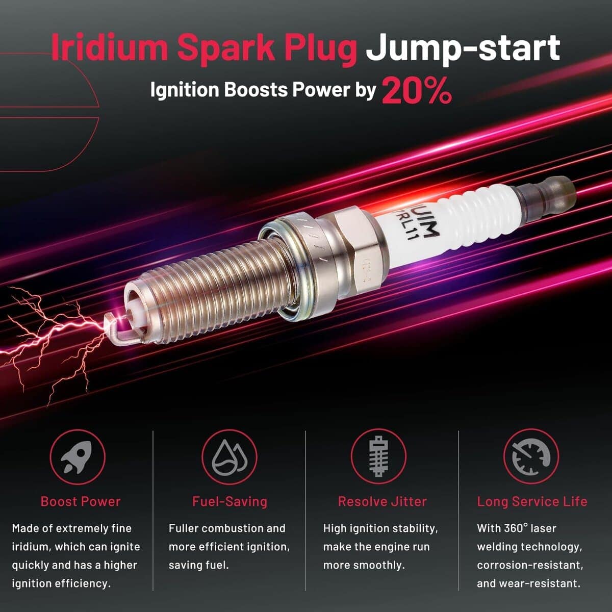 Paquete de 4 bobinas de encendido UF712 y 4 bujías de - Imagen 7