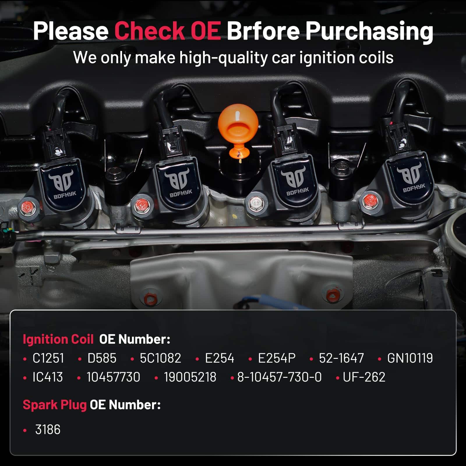 Paquete de 8 Bobinas de Encendido UF262 y 8 Bujías de - Imagen 6