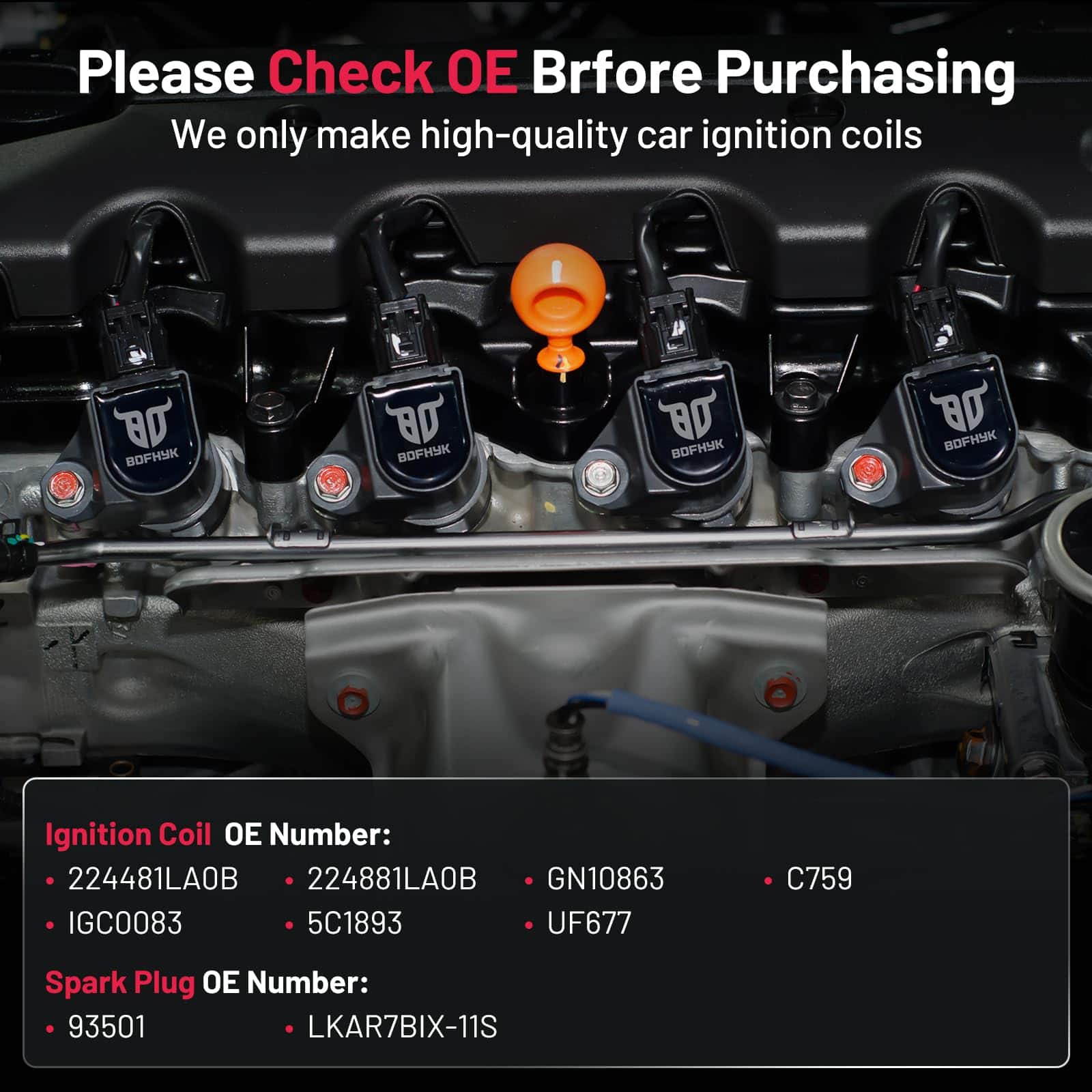 Paquete de 8 Bobinas de Encendido UF677 y 8 Bujías de - Imagen 6