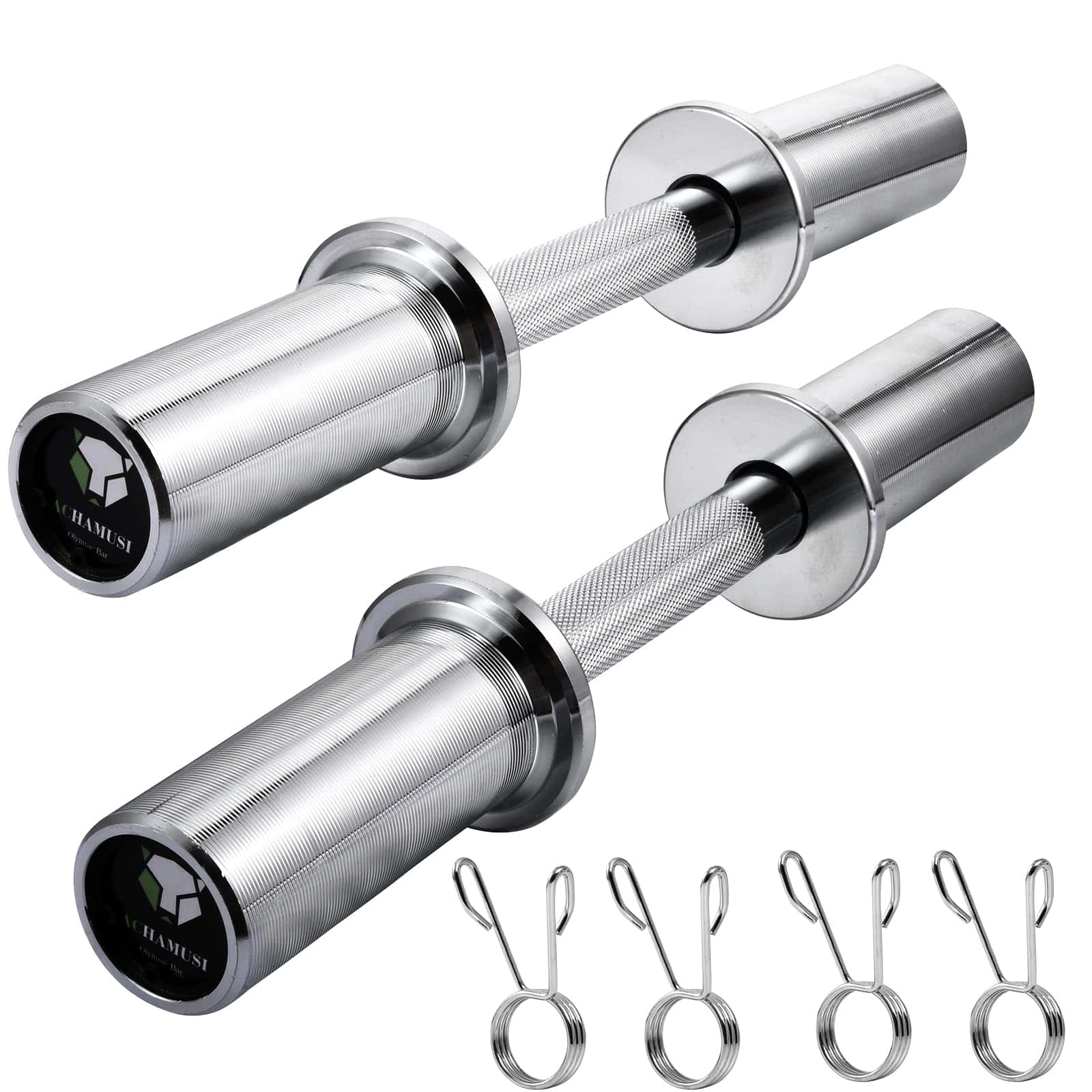 Par de Mangos de Mancuerna Olímpica de 16" -Silver