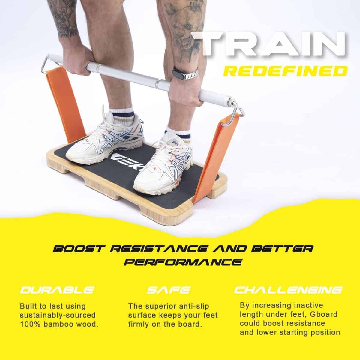 Tablero de ejercicios de fitness de bambú GEKU FIT para - Imagen 4