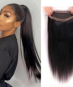 Cierre Frontal de Encaje 360 de Cabello Humano Transparente