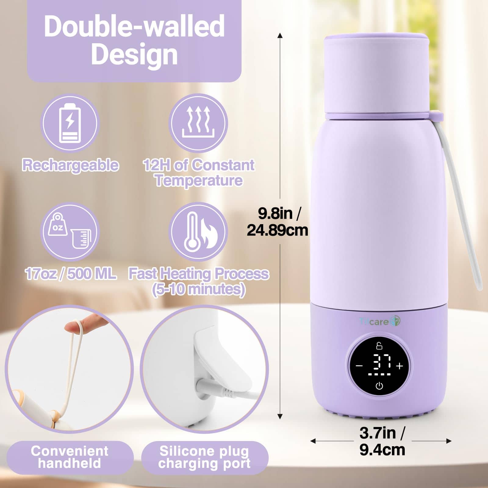 Calienta Biberones Portátil para Viajes - 500mL 12H - Imagen 7