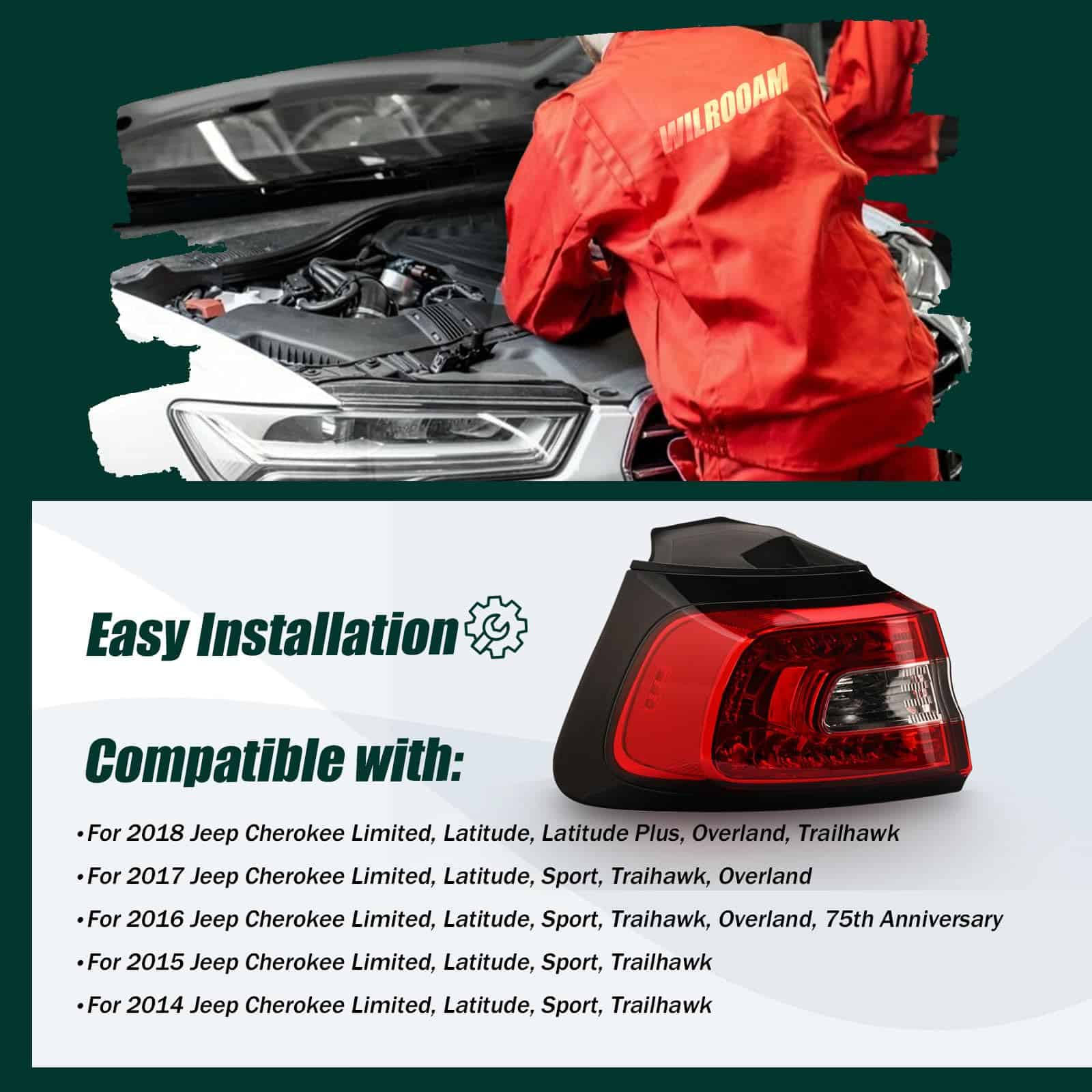 LIULANGXY Conjunto de luz trasera compatible con 2014 2015 - Imagen 7