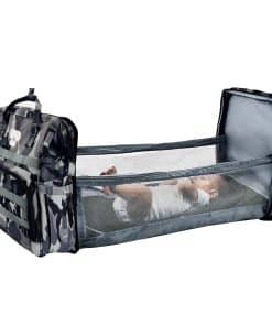 Mochila de pañales camuflaje con estación de cambio (Negro