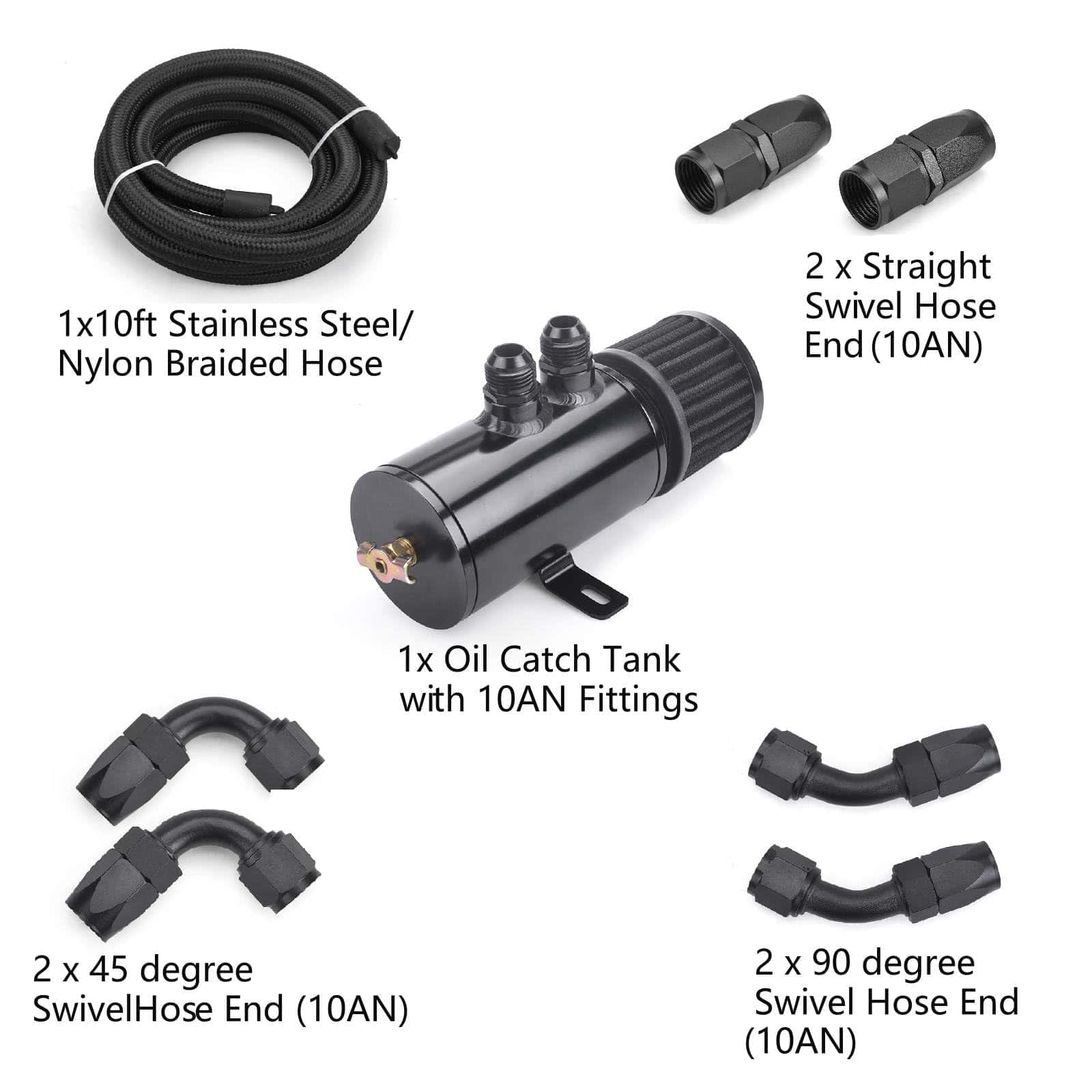 ZHSYMX 10AN Baffled Oil Catch Can con Filtro Respiradero 2 - Imagen 7