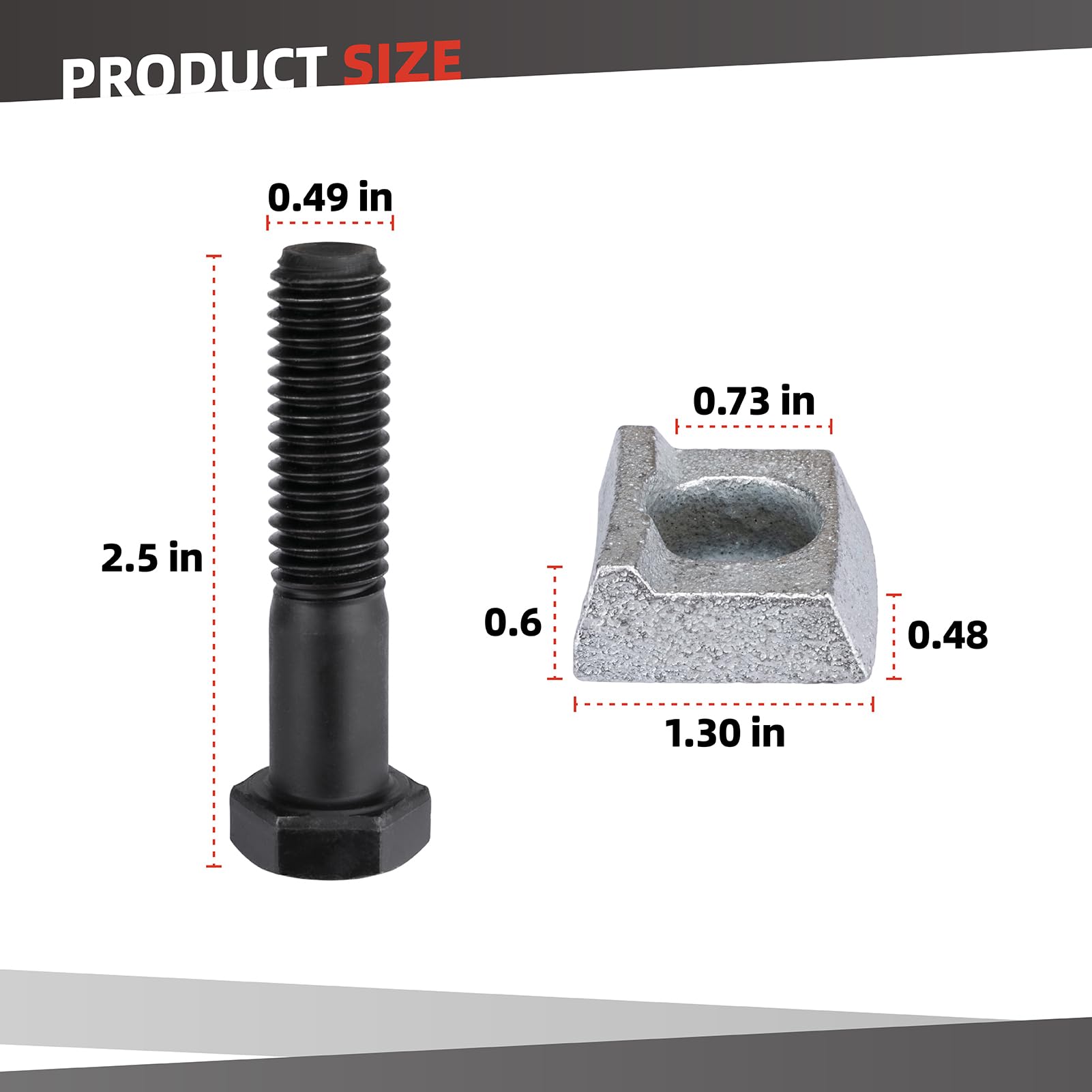 10 Pack de Pernos y Abrazaderas para Ruedas de Remolque - Imagen 3