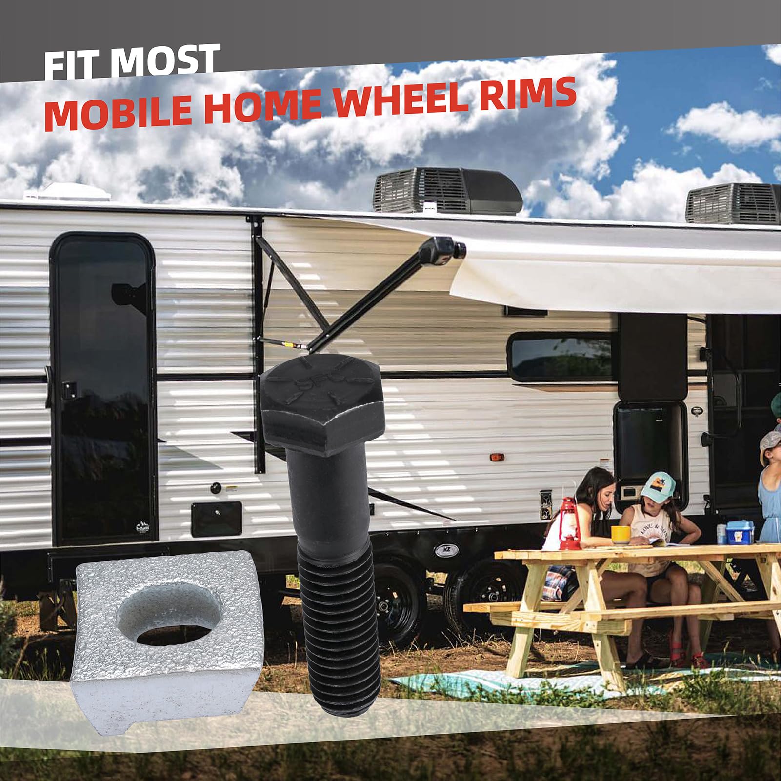 10 Pack de Pernos y Abrazaderas para Ruedas de Remolque - Imagen 8