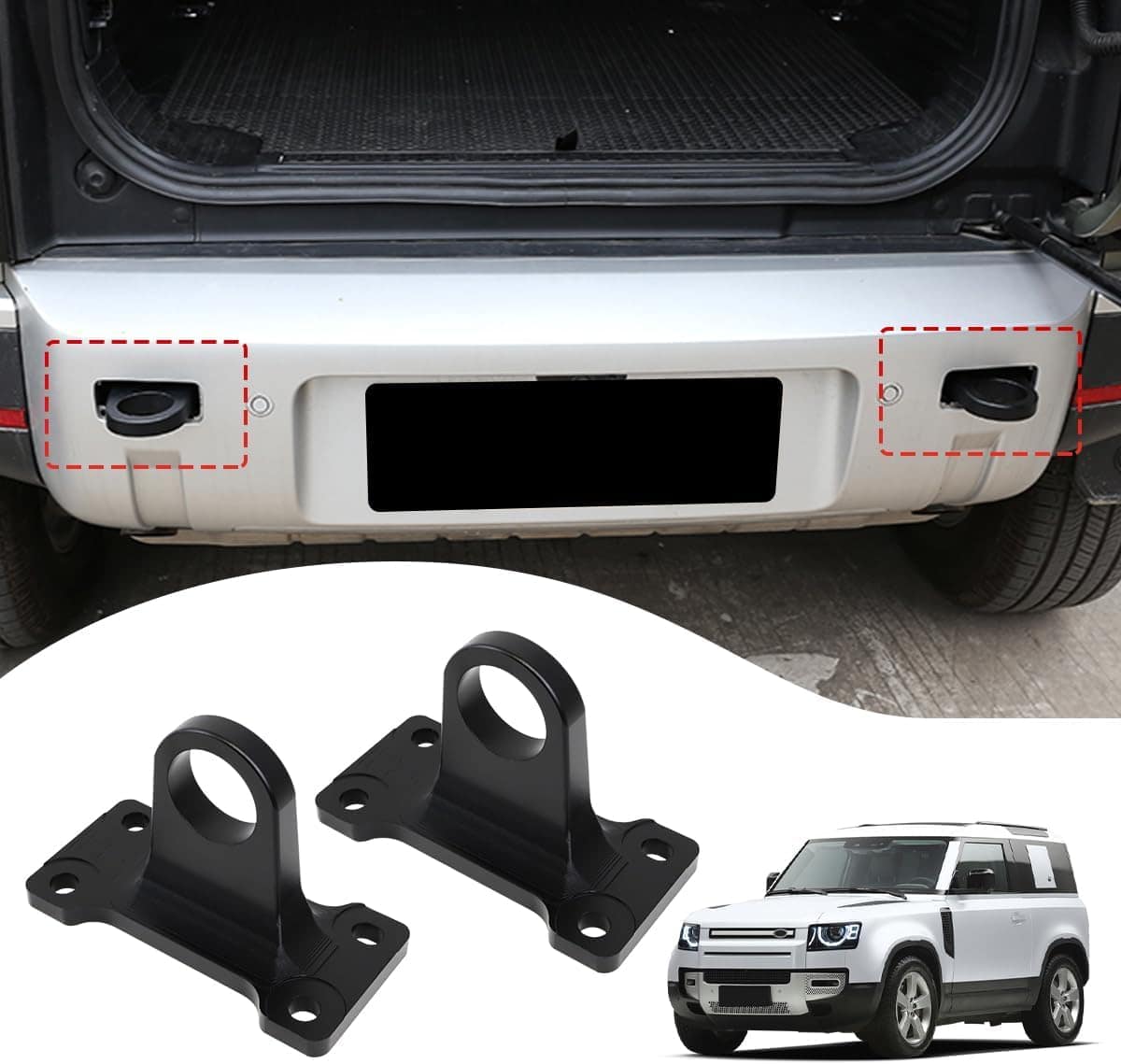 2PCS Ganchos de Remolque para Parachoques Trasero