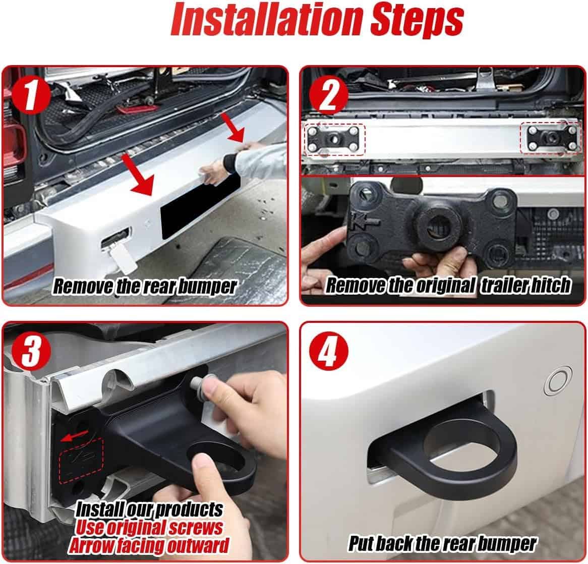 2PCS Ganchos de Remolque para Parachoques Trasero - Imagen 7