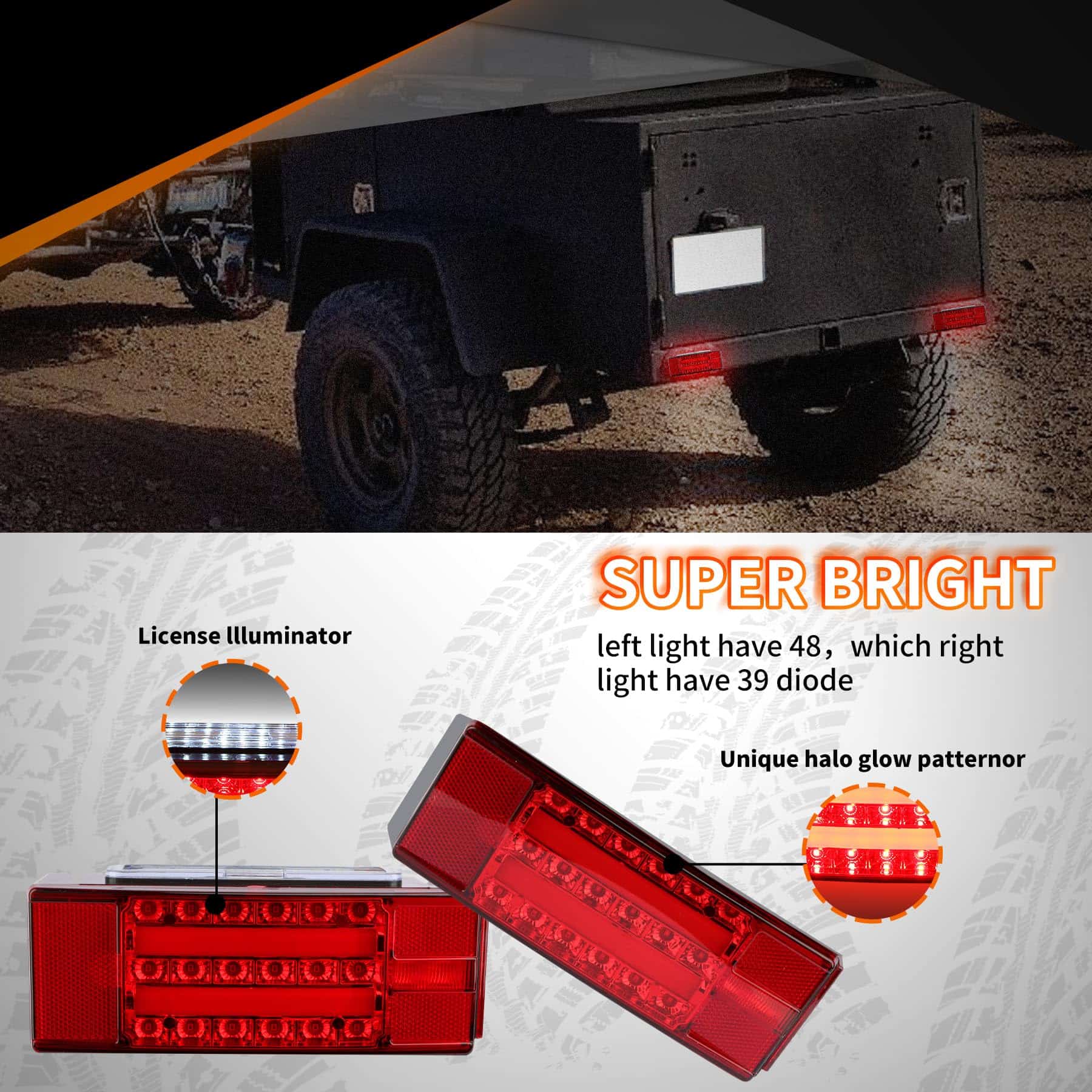 Juego de Luces LED Sumergibles para Remolque METOWARE 12V, - Imagen 7