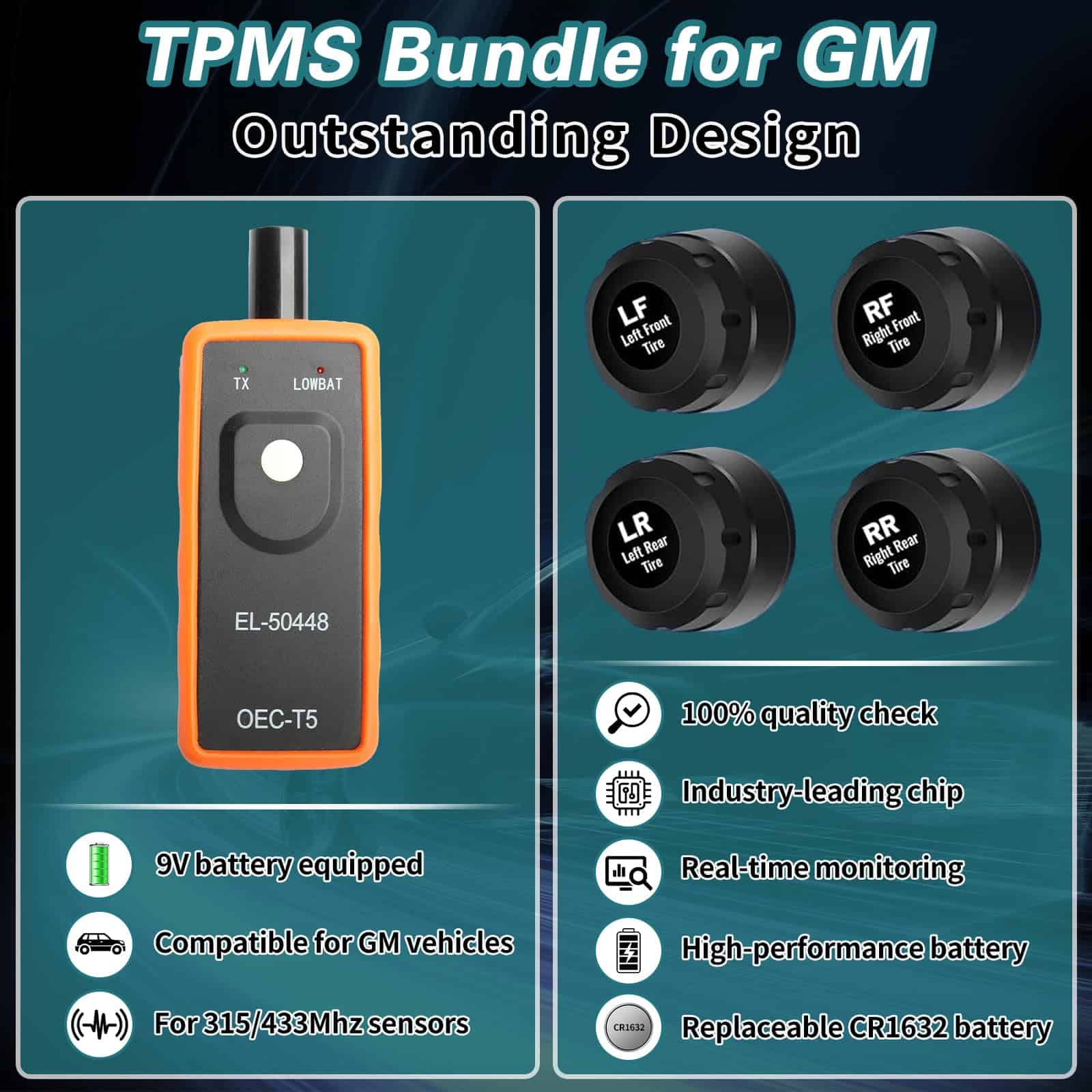 Sensor de presión de neumáticos Masoll para GM Chevy - Imagen 7