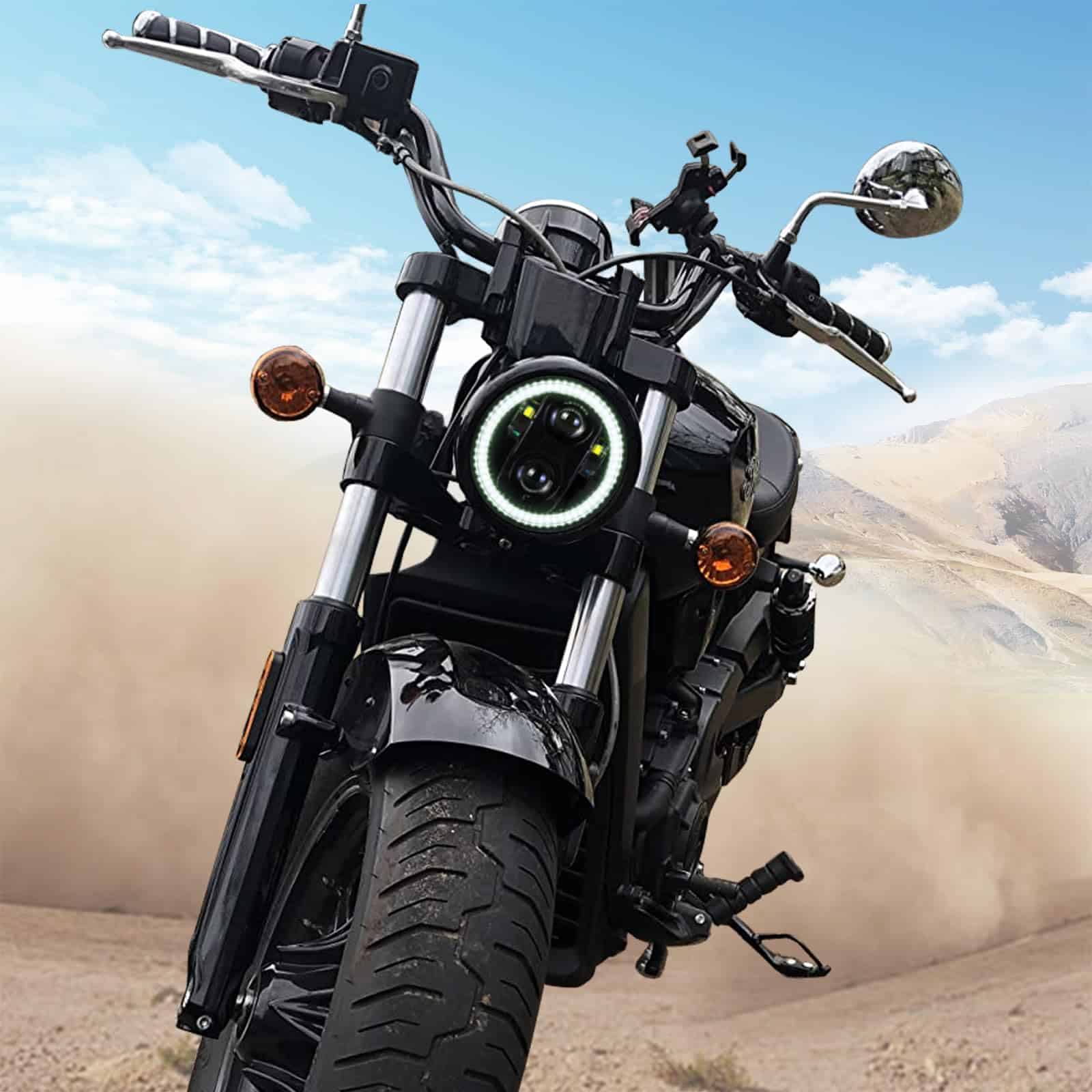 Faros delanteros LED de motocicleta PKEDUO 5.75 pulgadas, - Imagen 8