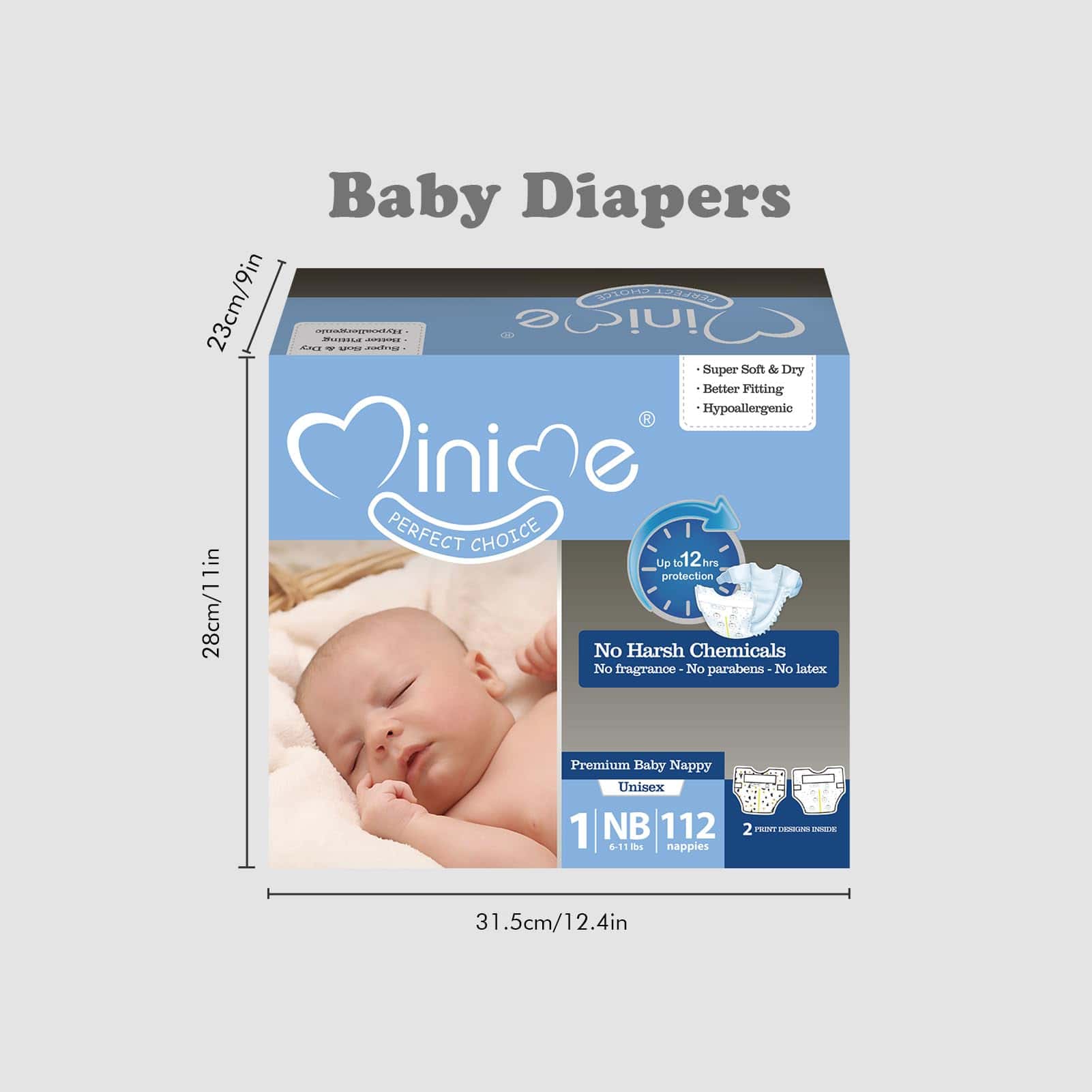 Pañales para Bebé Minime - Talla 1, Recién Nacido (6-11 - Imagen 10