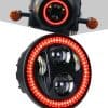 PKEDUO 5-3/4 5.75" Faro LED para Motocicleta con Halo