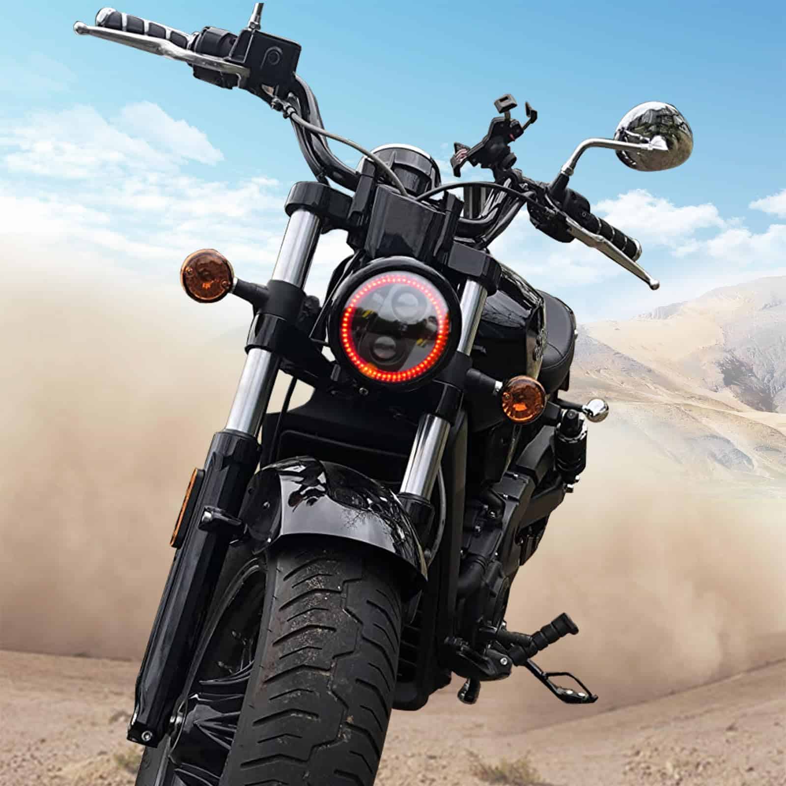 PKEDUO 5-3/4 5.75" Faro LED para Motocicleta con Halo - Imagen 8