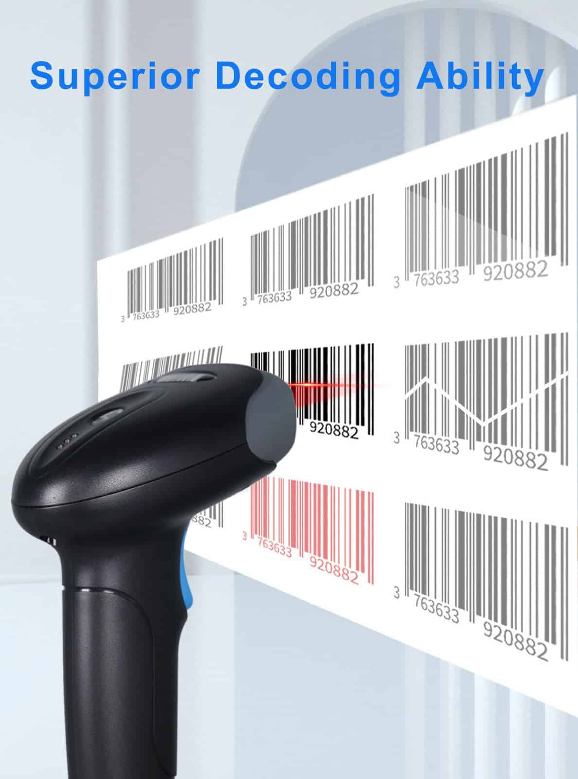 Escáner de Códigos de Barras 1D 2D QR Inalámbrico, Lector - Imagen 4