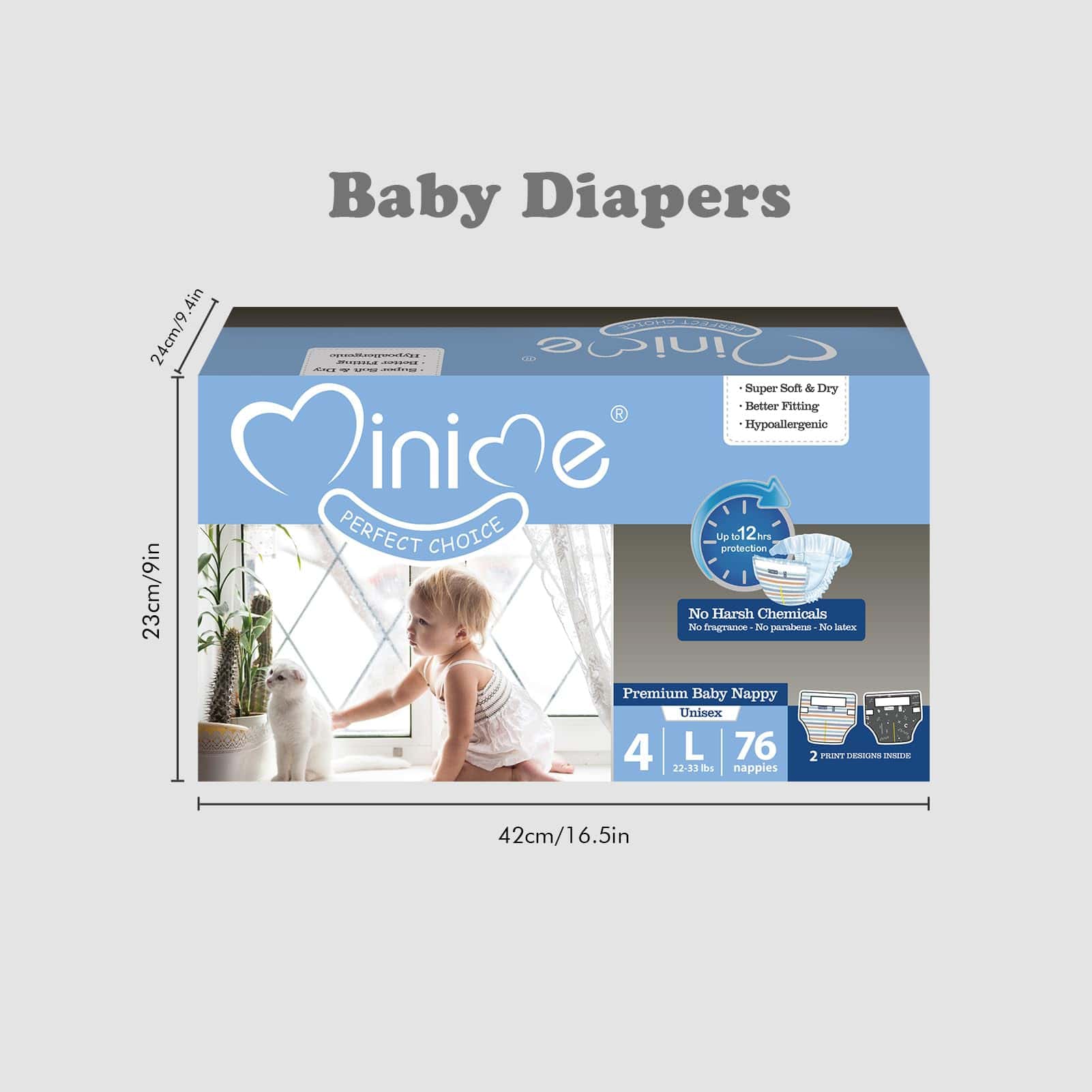 Pañales para Bebé Minime - Talla 4 (22-33 lbs), Grande, 76 - Imagen 10