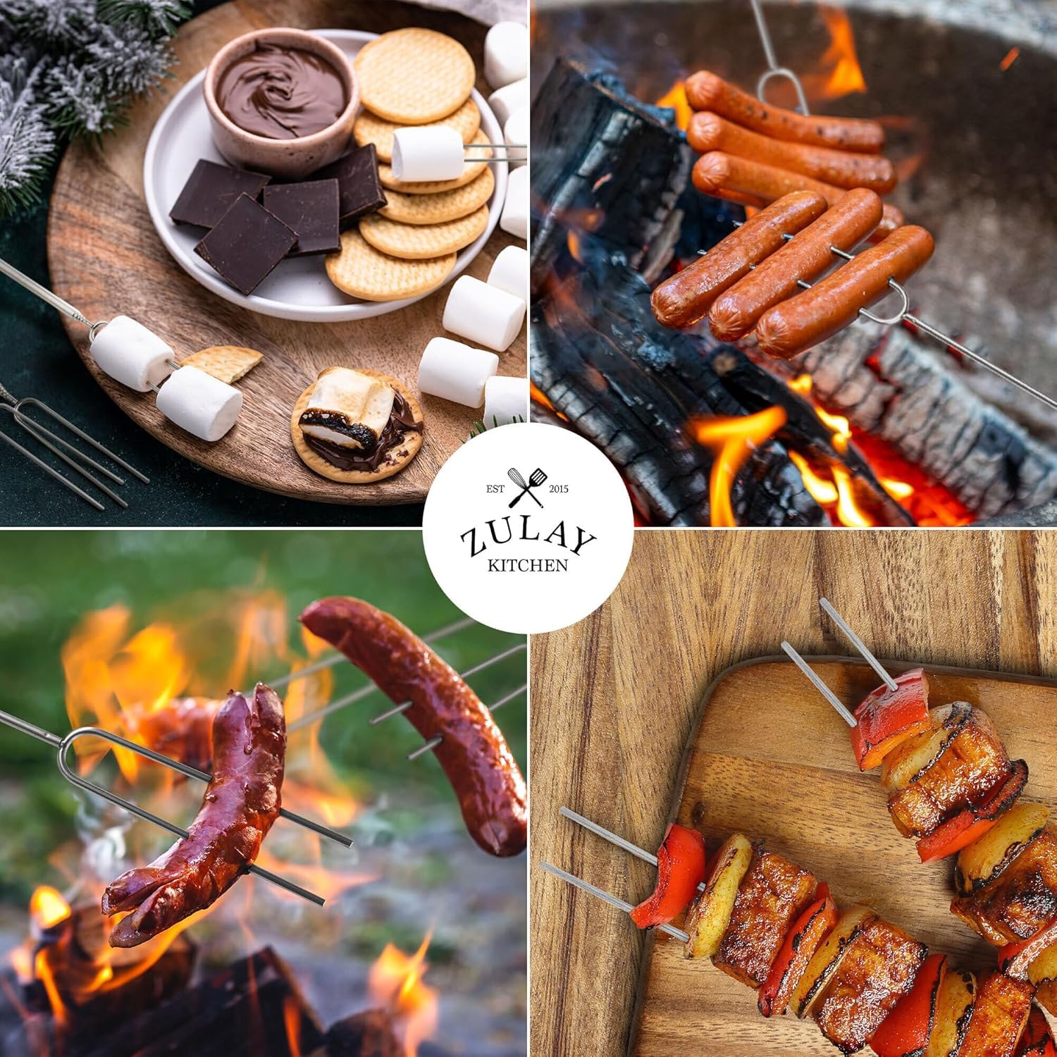 Zulay Palitos Resistentes para Malvaviscos para Fogata - Imagen 5
