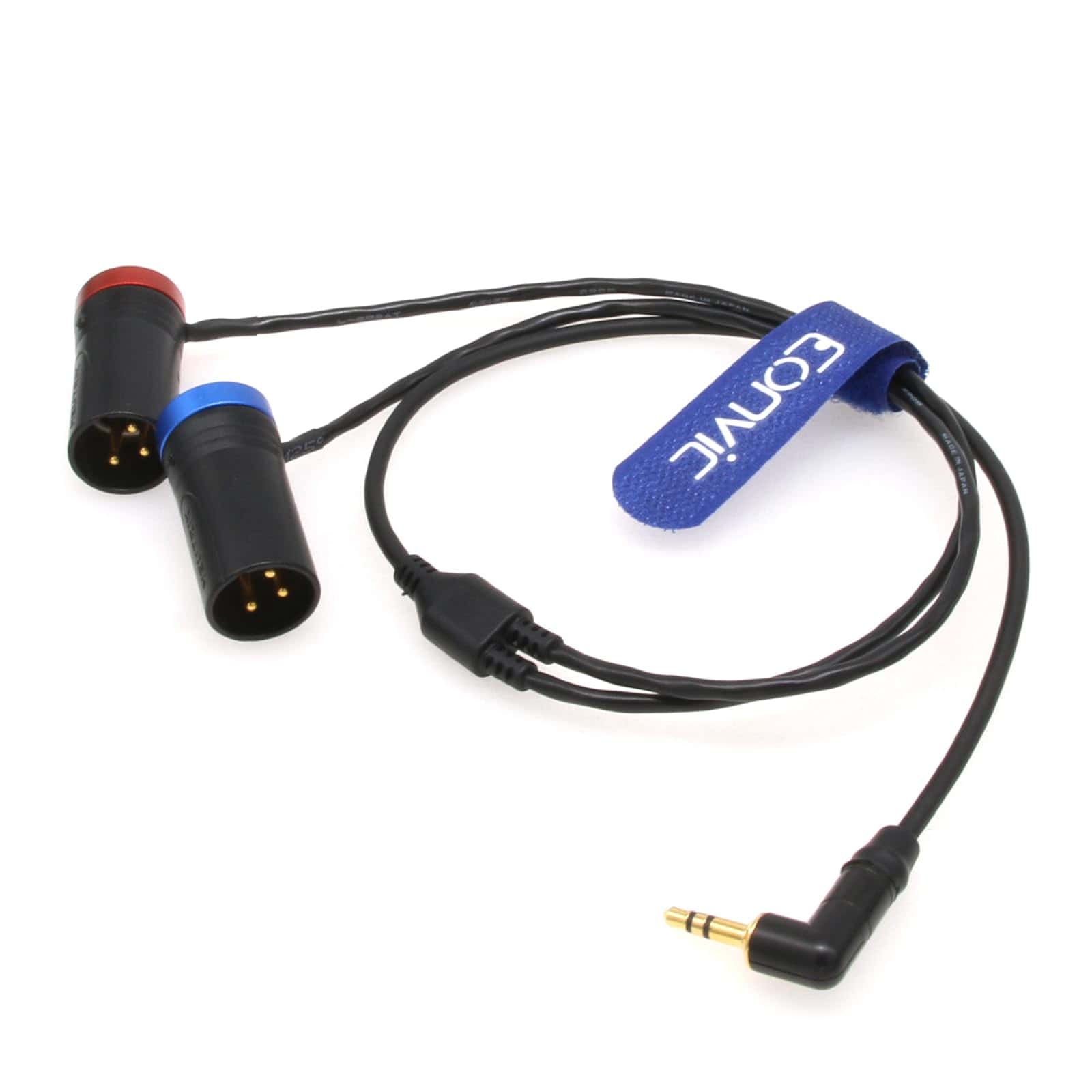 Cable Y Eonvic de 3.5mm en ángulo recto TRS a Doble XLR de