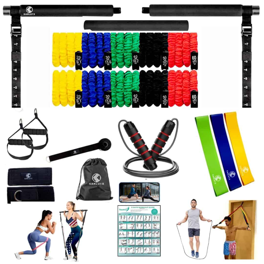 Kit de Barra de Pilates KARLUTX con Bandas de Resistencia