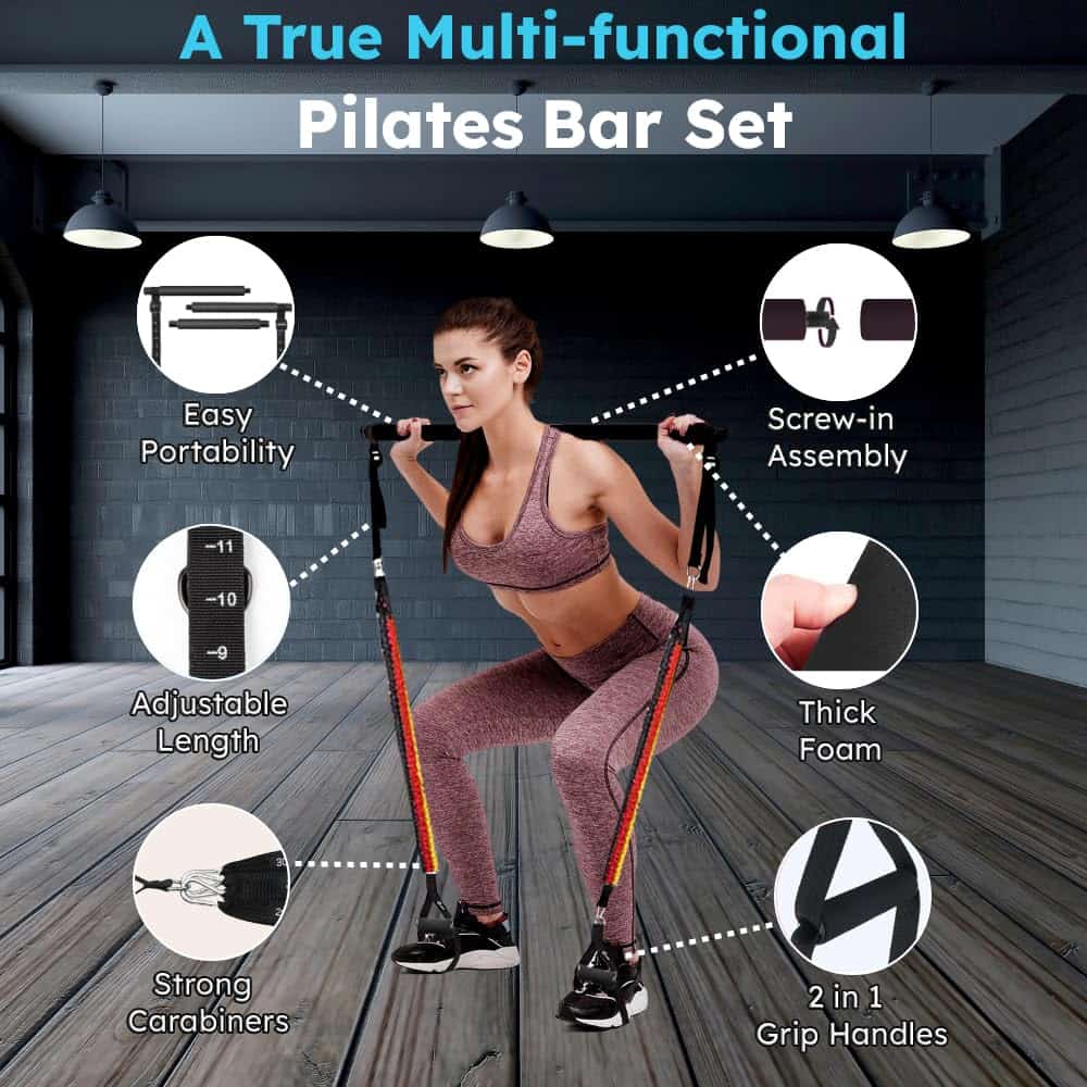 Kit de Barra de Pilates KARLUTX con Bandas de Resistencia - Imagen 5