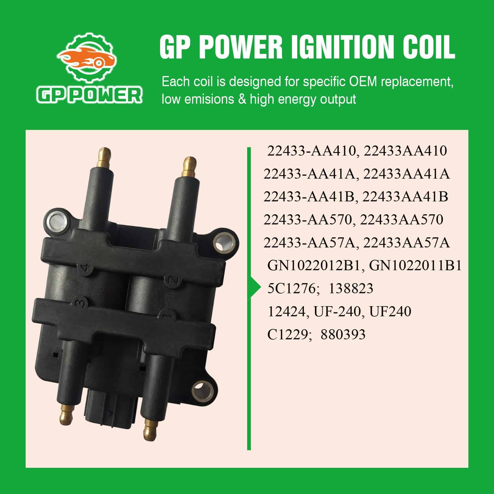 Paquete de 1 bobina de encendido GP POWER 22433-AA410 UF240 - Imagen 6