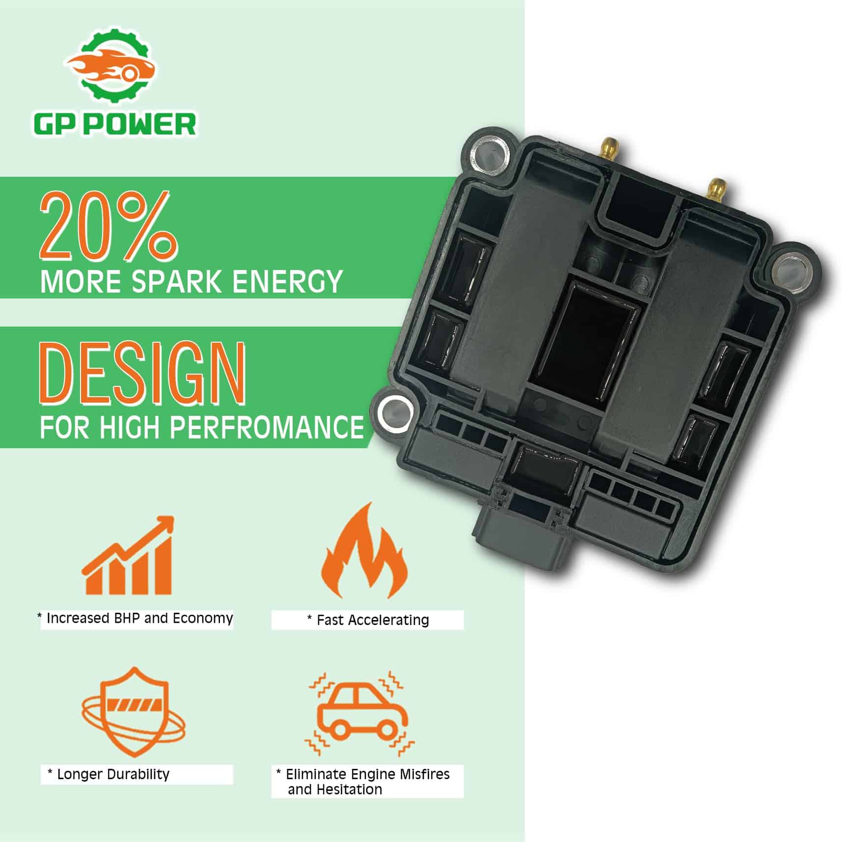 Paquete de 1 bobina de encendido GP POWER 22433-AA410 UF240 - Imagen 3