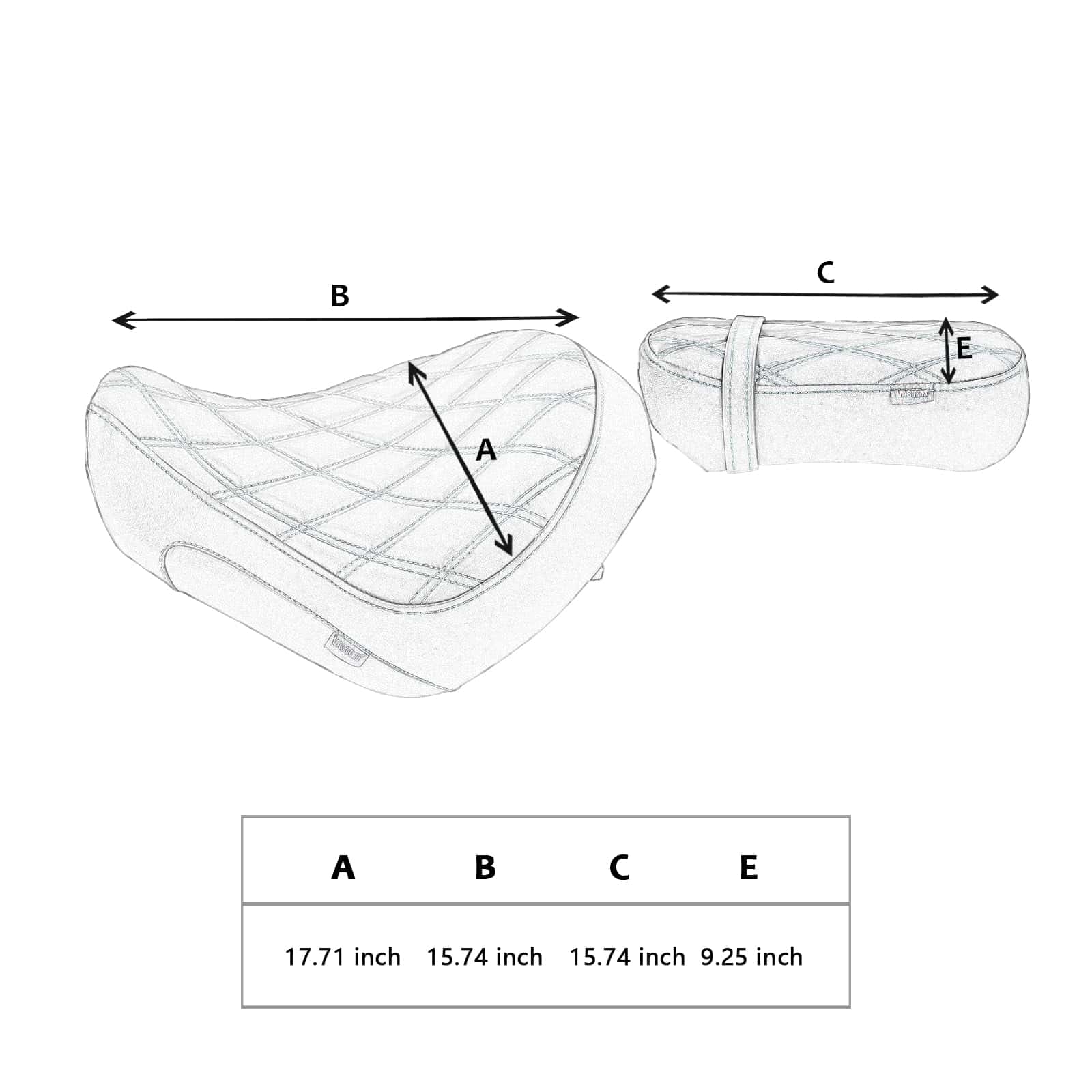 Asiento de motocicleta para pasajero delantero de perfil - Imagen 6