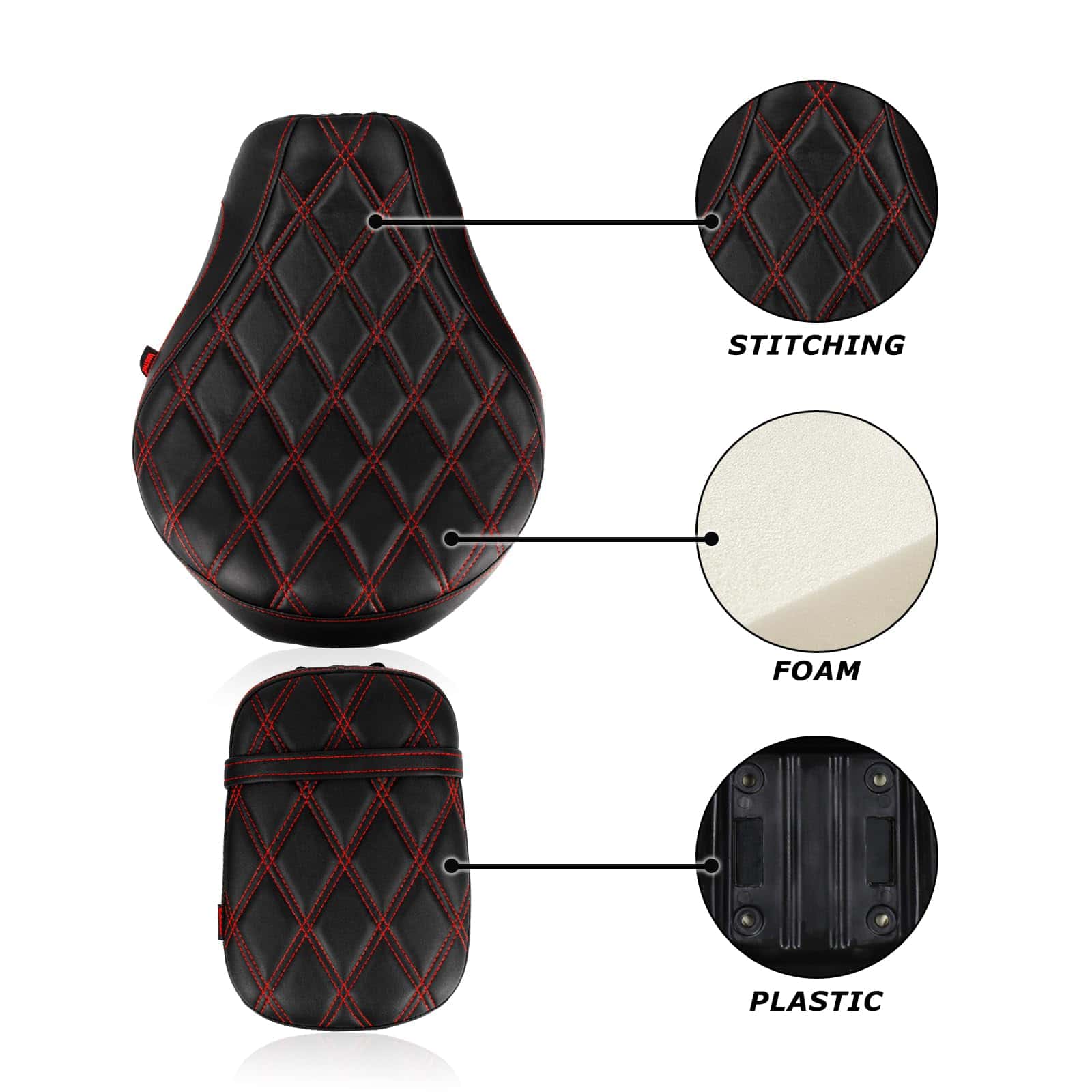 Asiento de motocicleta para pasajero delantero de perfil - Imagen 5