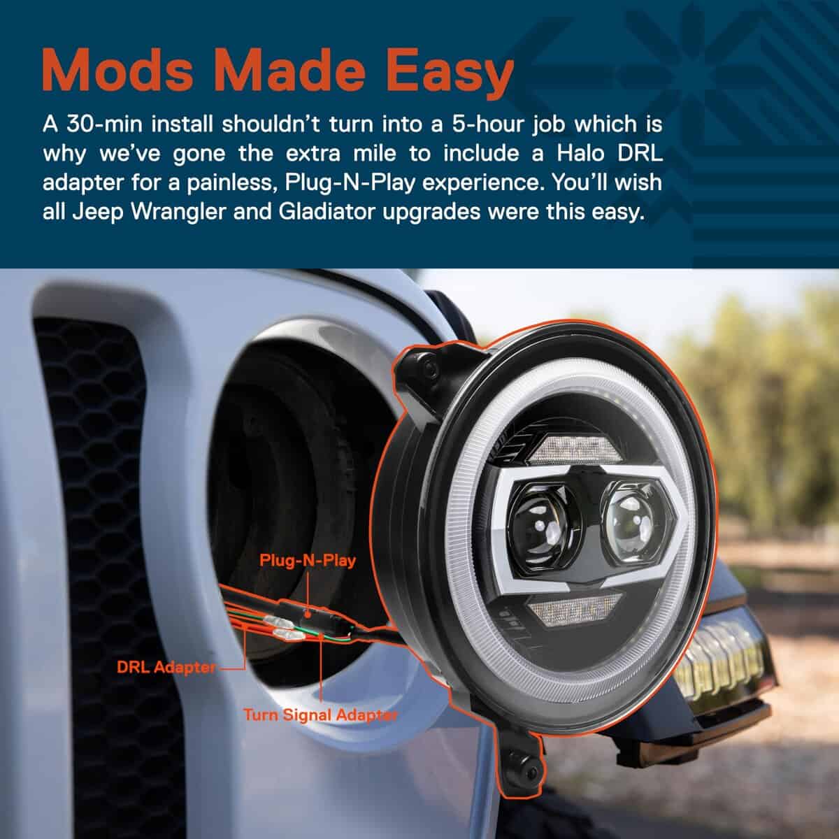 Faro delantero redondo LED de 9 pulgadas TRUE MODS para - Imagen 7