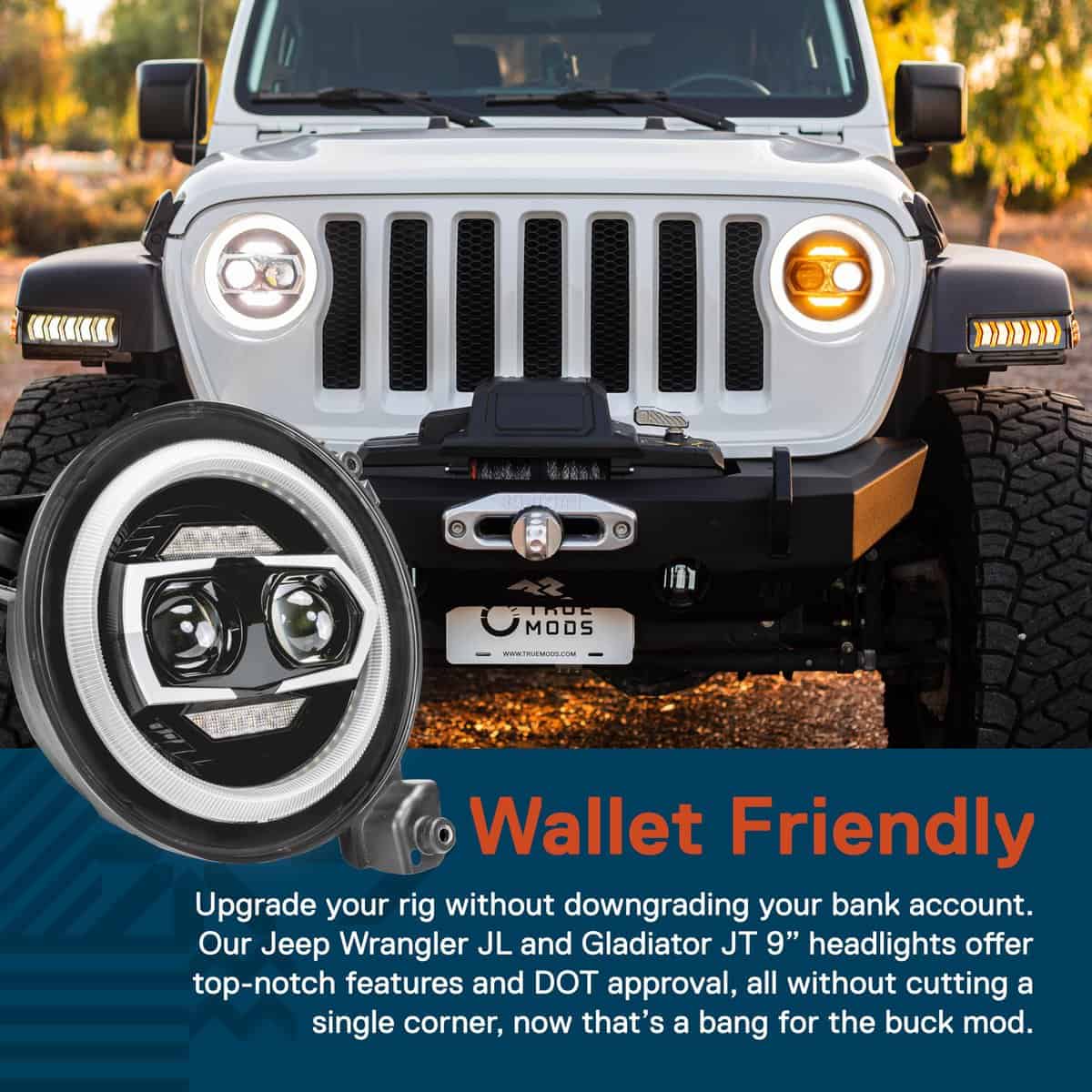 Faro delantero redondo LED de 9 pulgadas TRUE MODS para - Imagen 6