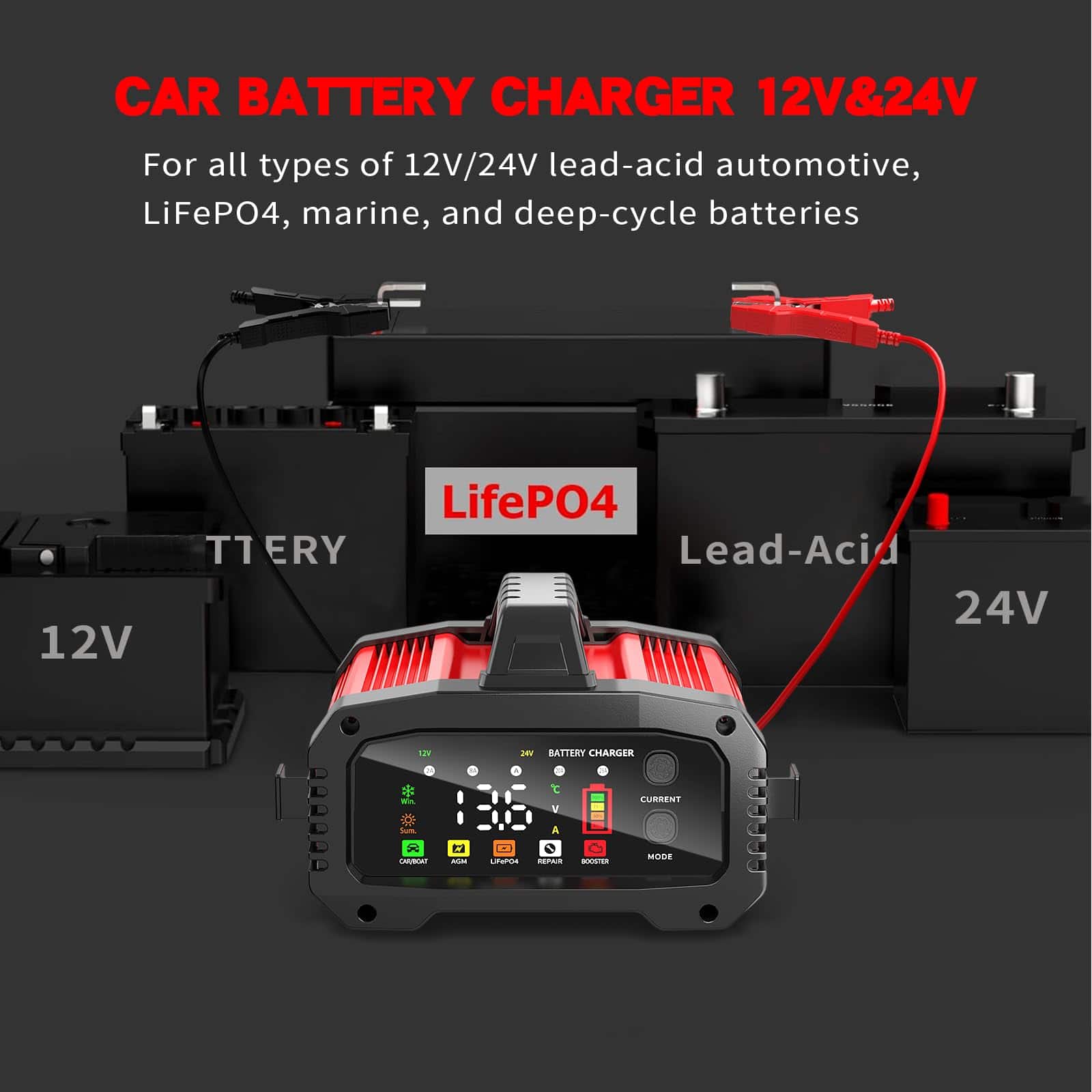 Cargador de Batería Inteligente YONHAN 25Amp 12V/24V - 5 - Imagen 5