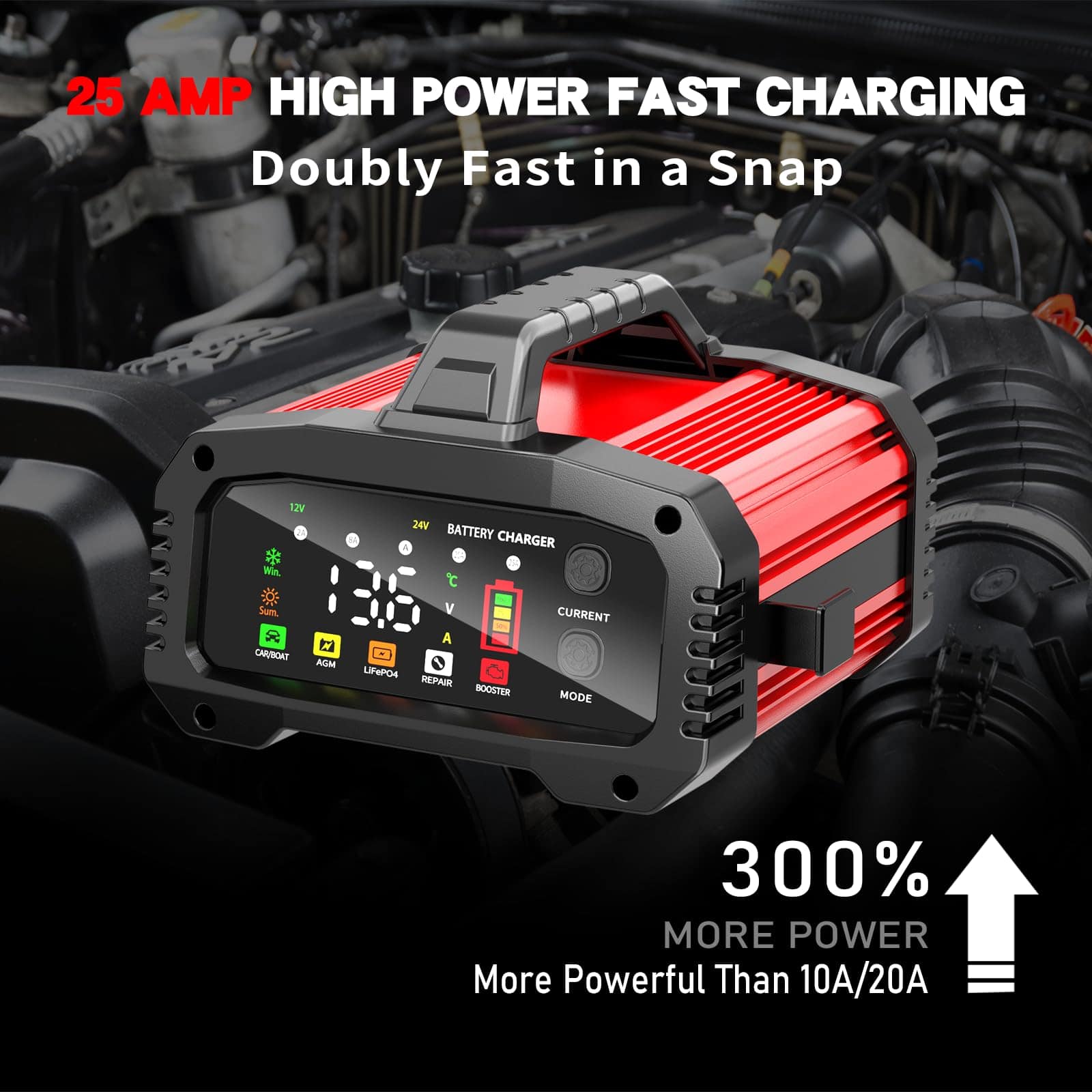 Cargador de Batería Inteligente YONHAN 25Amp 12V/24V - 5 - Imagen 3