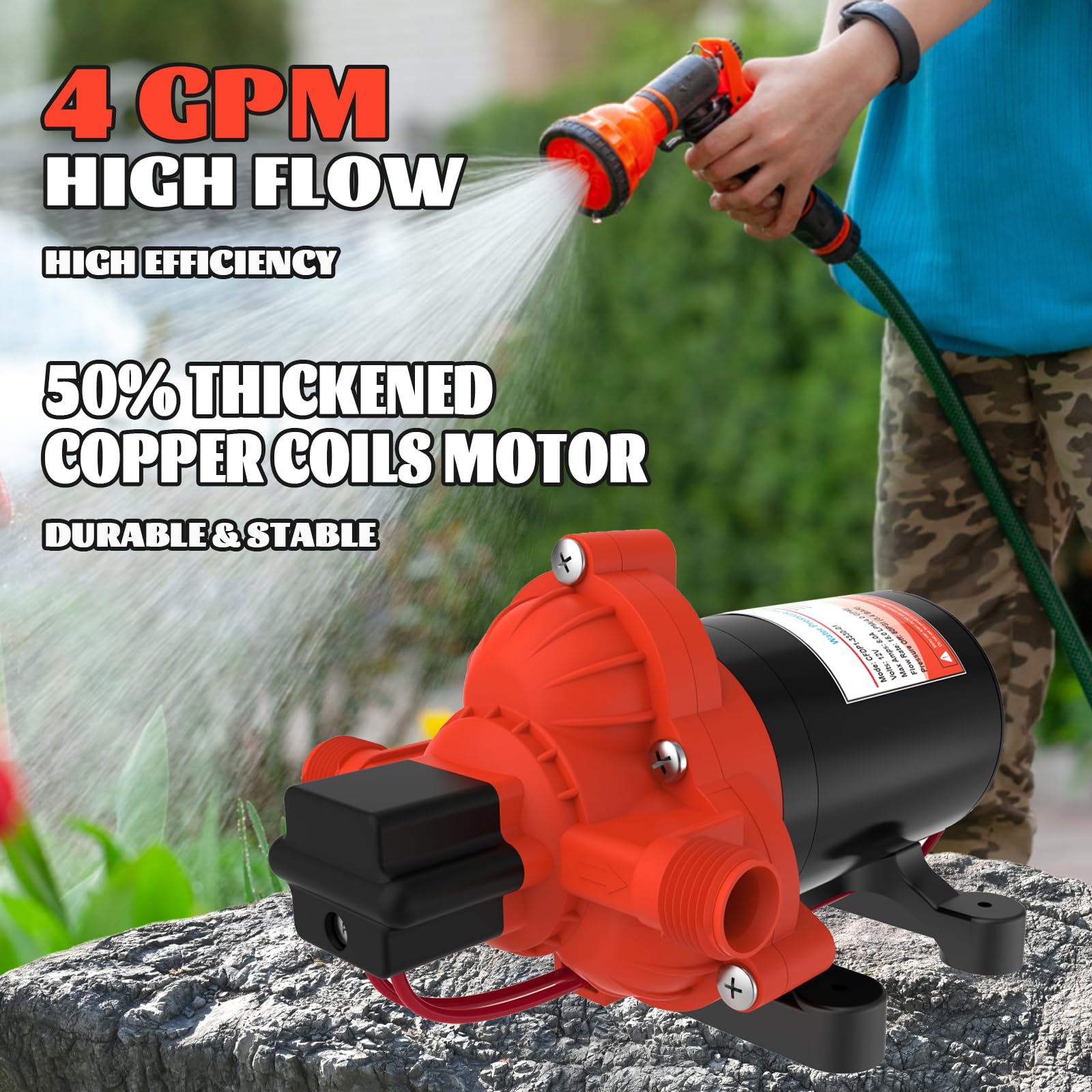 Bomba de diafragma autocebante de agua 12V Serie 33 4.0GPM - Imagen 6