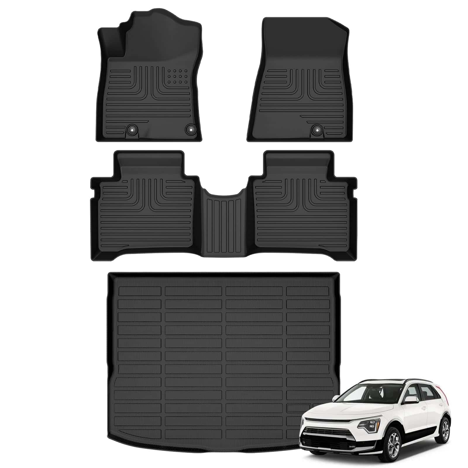 Juego de Tapetes y Cubre Maletero AZYT para Kia NIRO & NIRO