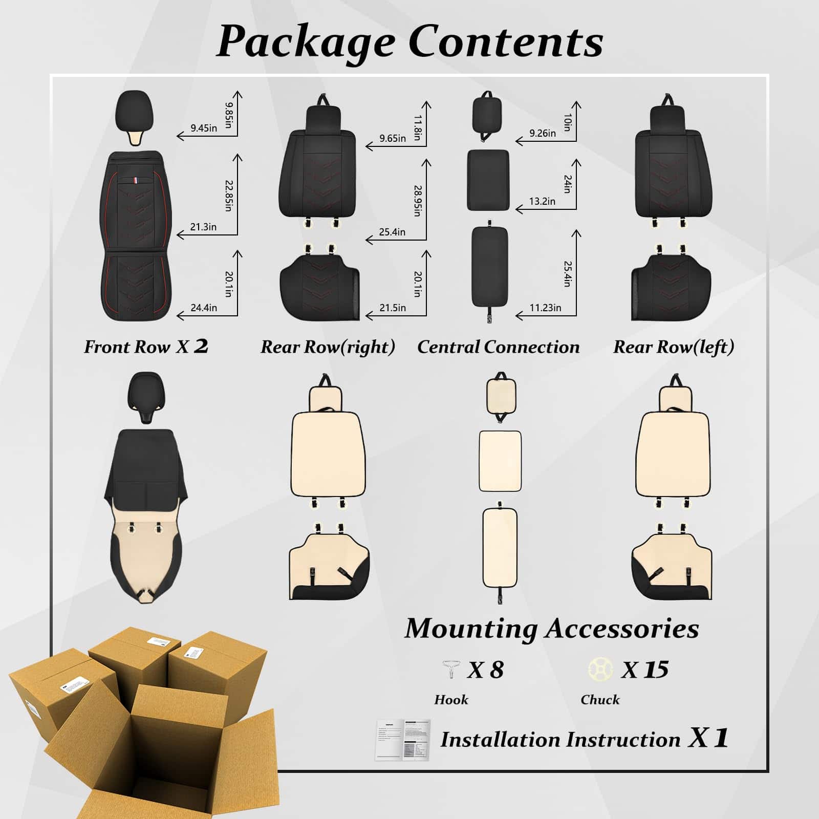 Cubierta de Asiento de Coche para Mitsubishi Outlander - Imagen 7