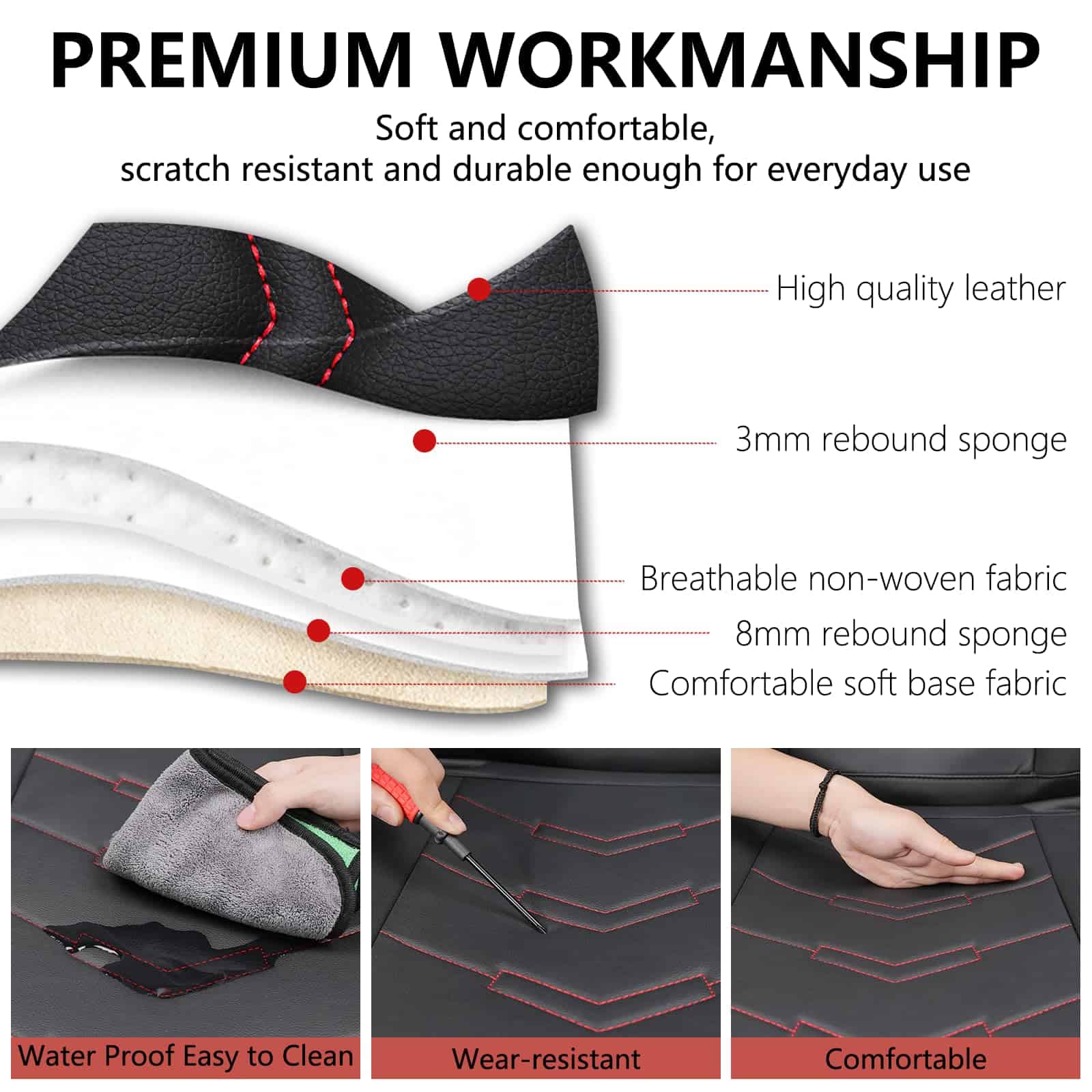 Cubierta de Asiento de Coche para Mitsubishi Outlander - Imagen 8