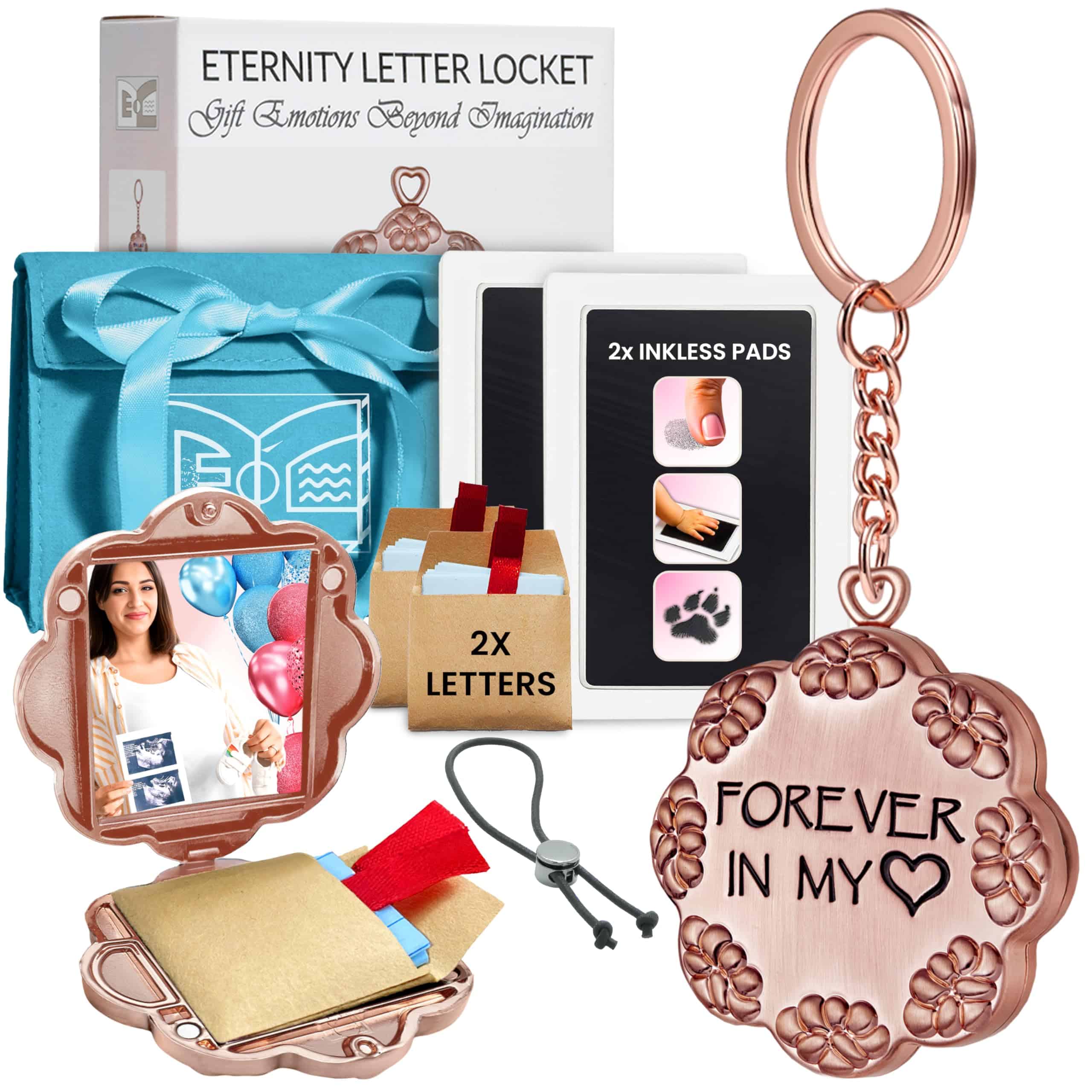 Kit de huellas para bebé de 7 piezas con Locket de foto