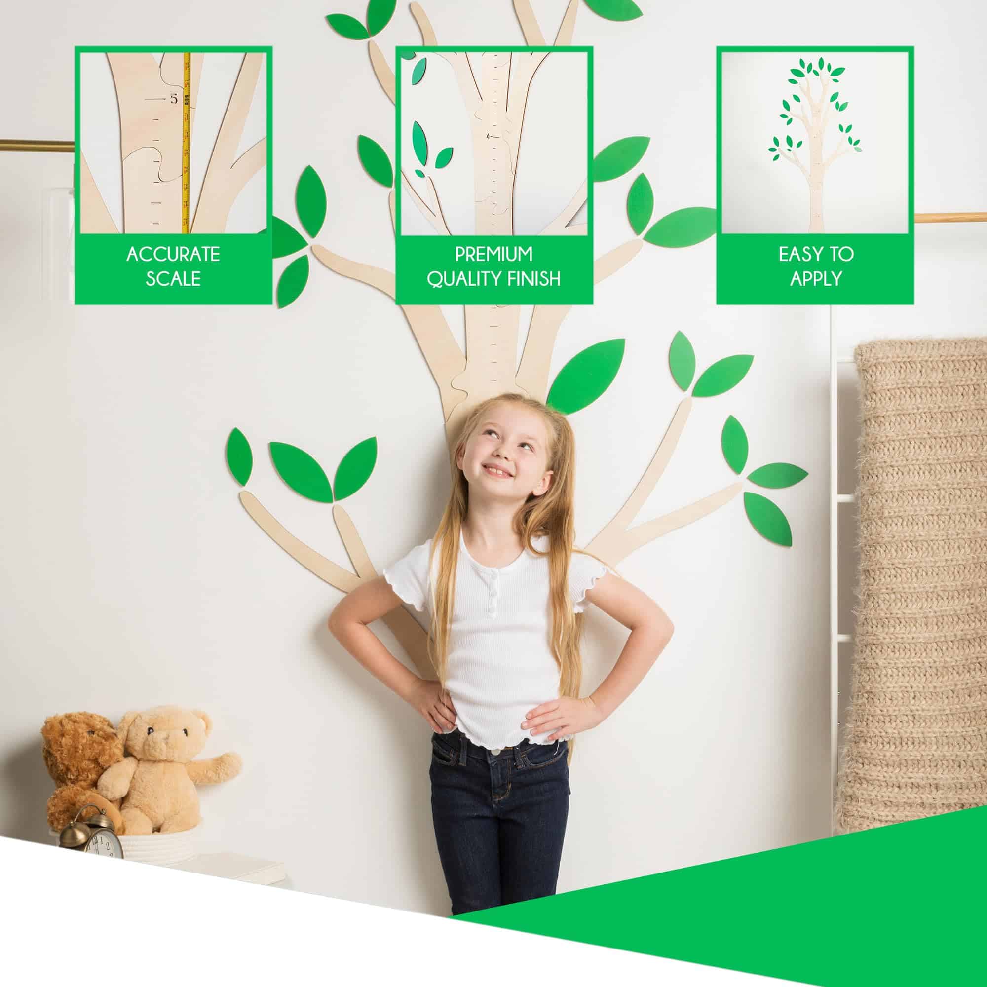 Tabla de Crecimiento de Madera para Pared, Diseño de Árbol, - Imagen 6