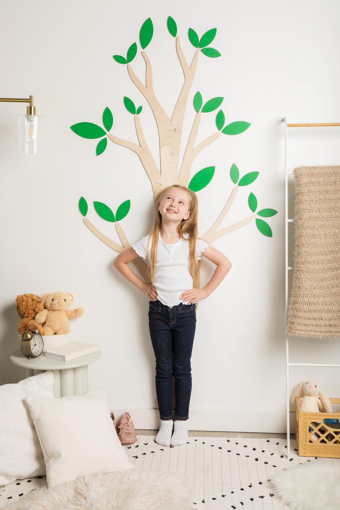 Tabla de Crecimiento de Madera para Pared, Diseño de Árbol,