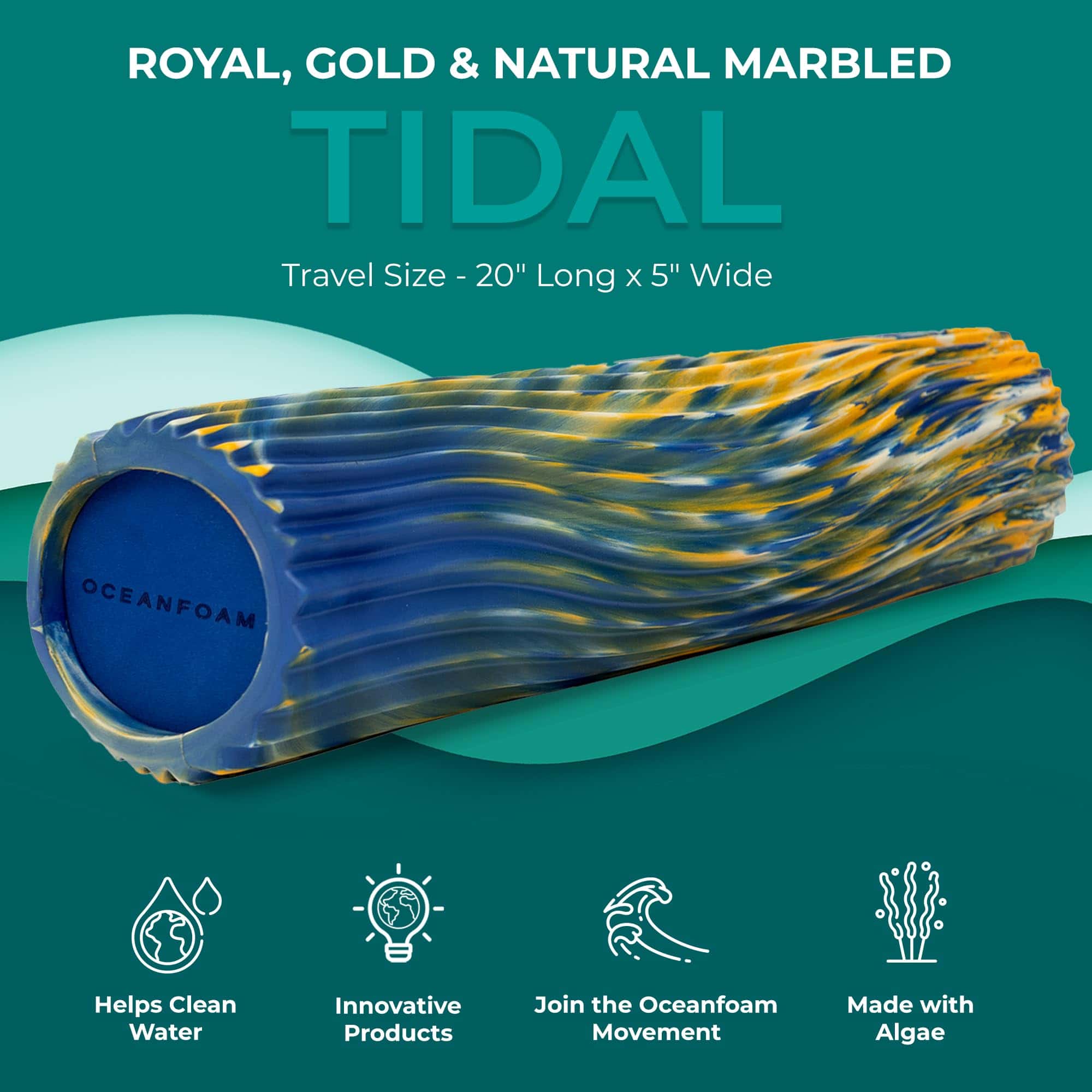 Rodillo Oceanfoam Tidal - Real, Dorado y Marmolado Natural - Imagen 3