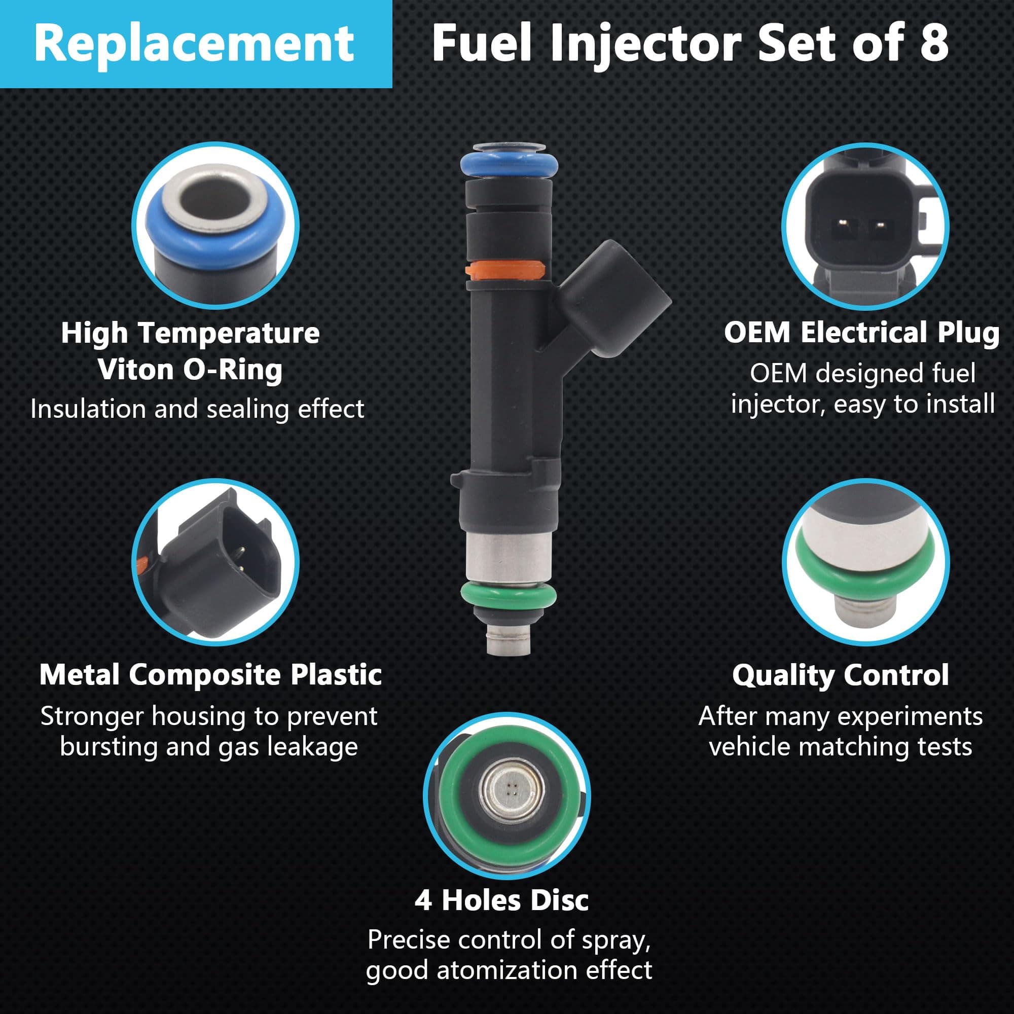 Inyector de Combustible Yezoauto 8PCS Compatible con F-150 - Imagen 5
