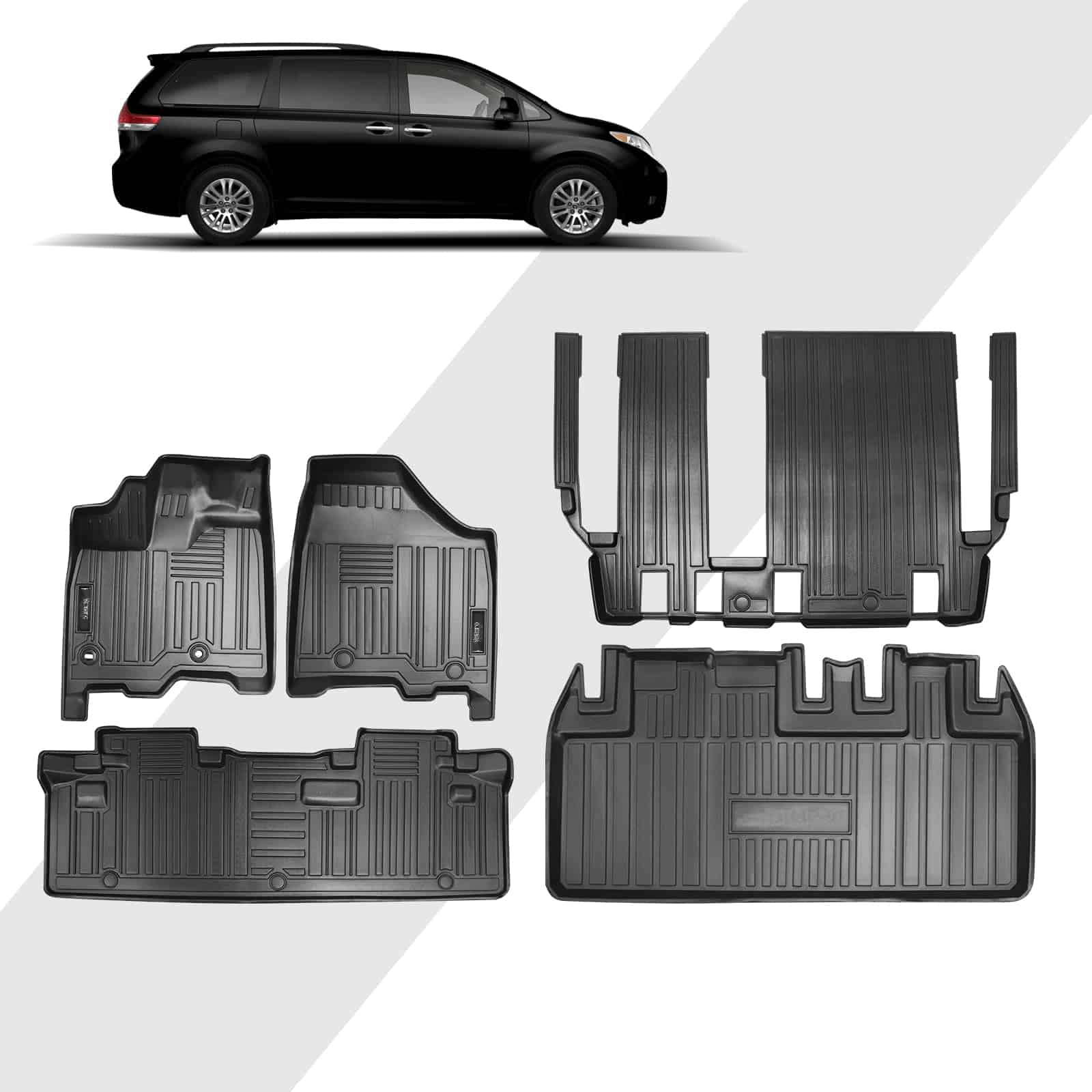 Tapetes para piso compatibles para Toyota Sienna 2013-2020