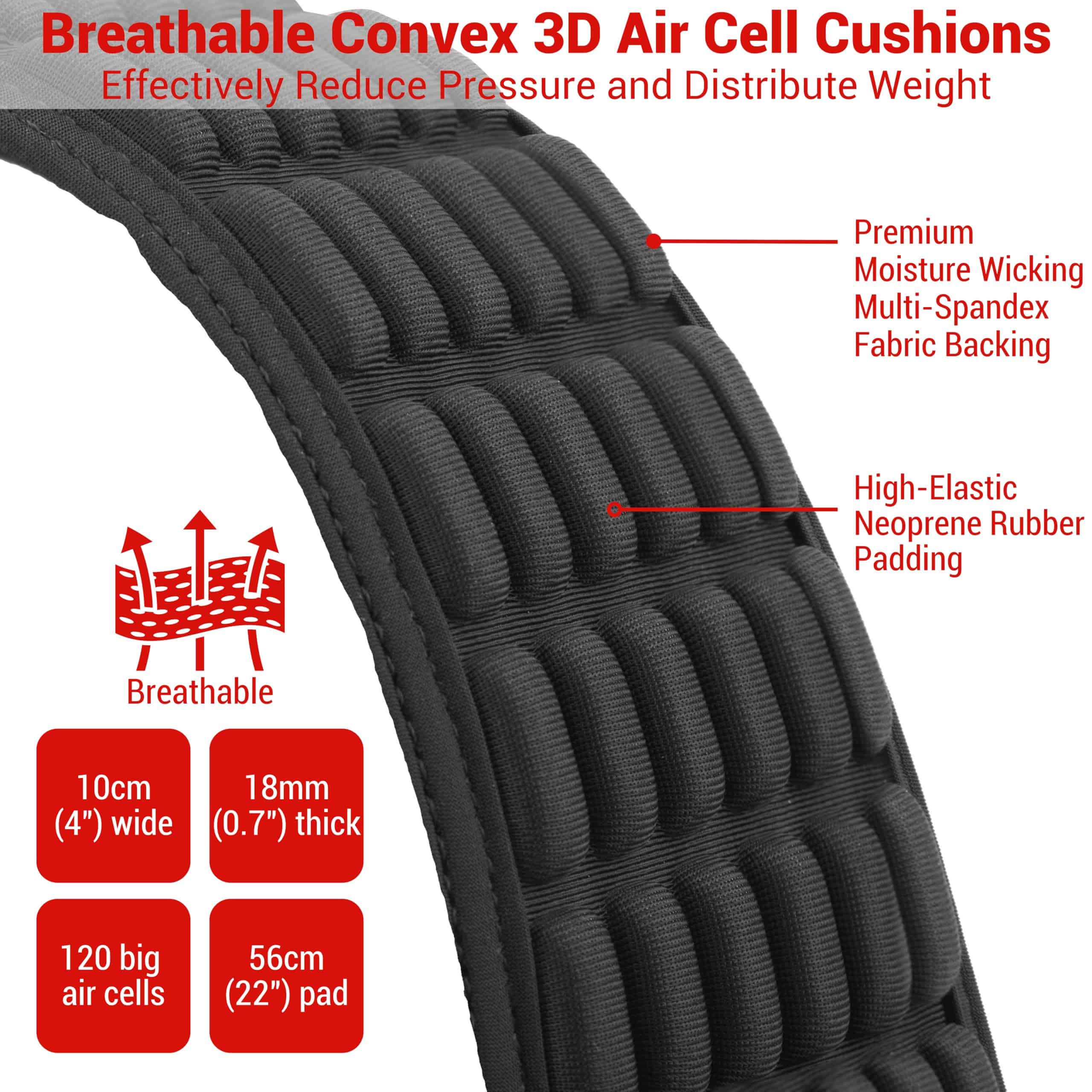 Correa de Bajo y Guitarra AMUMU AIRAFT 4" Ultra Ancha - - Imagen 4
